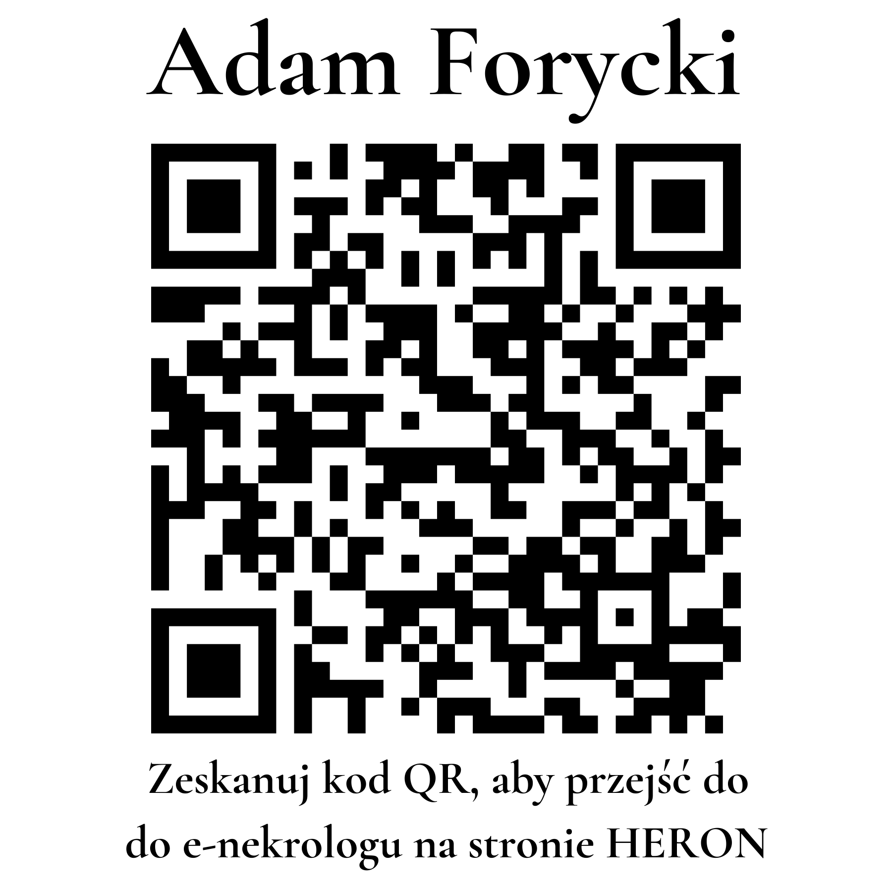 Kod QR do nekrologu Adam Forycki