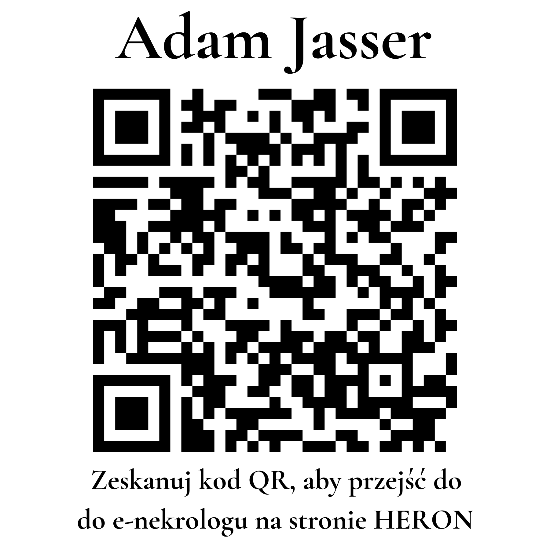 Kod QR do nekrologu Adam Jasser