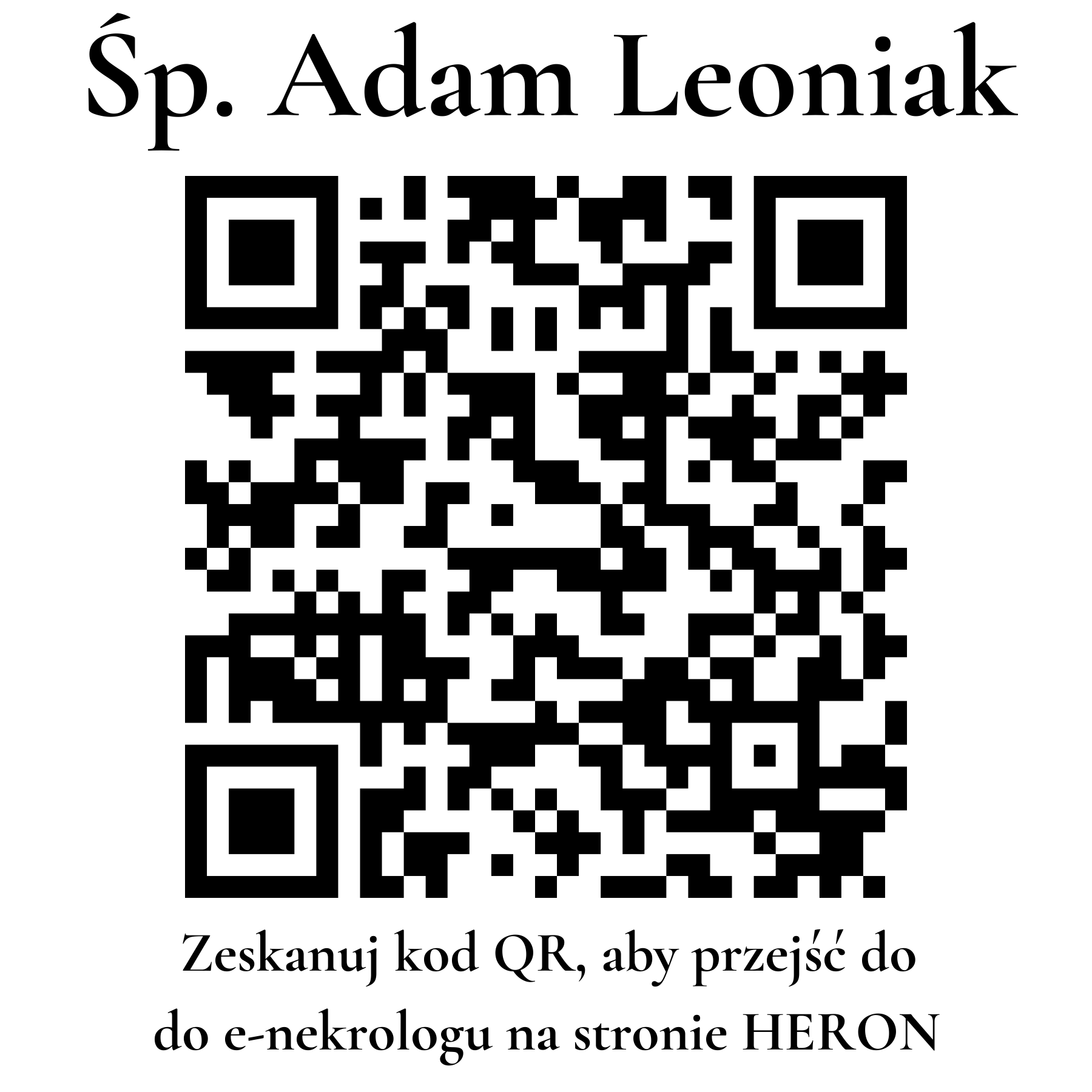 Kod QR do nekrologu Adam Leoniak