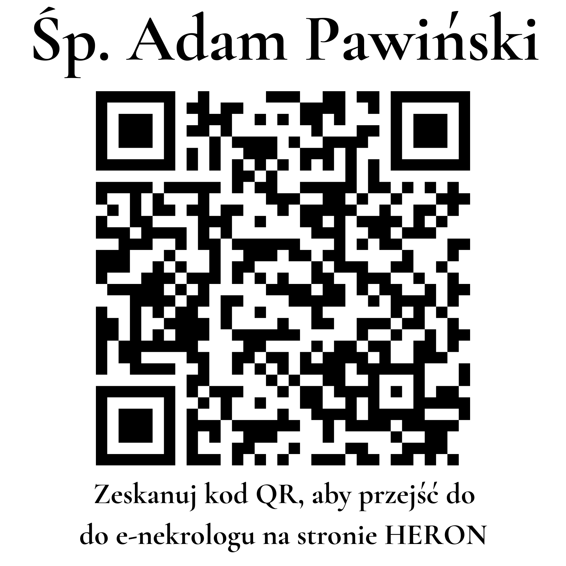 Kod QR do nekrologu Adam Pawiński