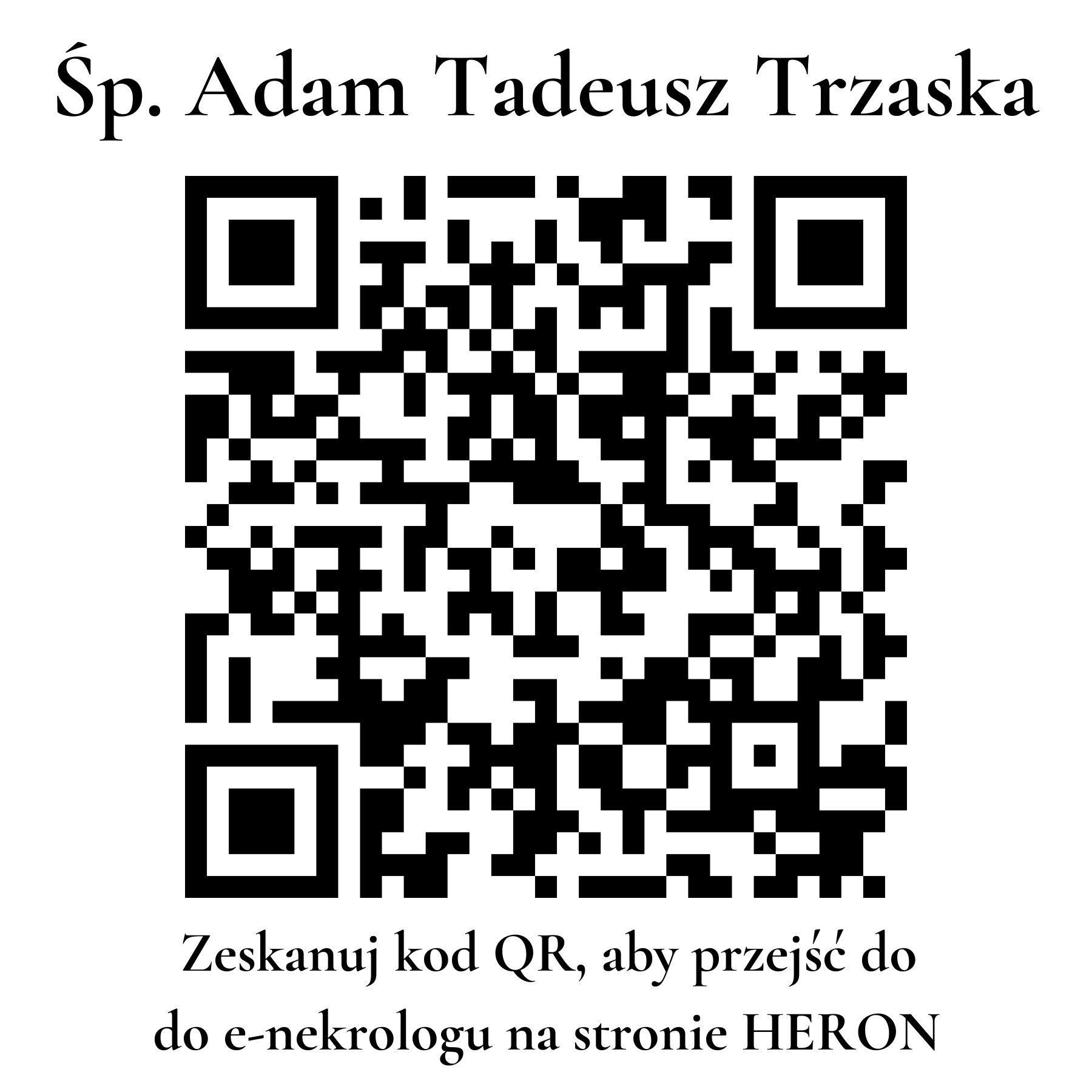 Kod QR do nekrologu Adam Tadeusz Trzaska