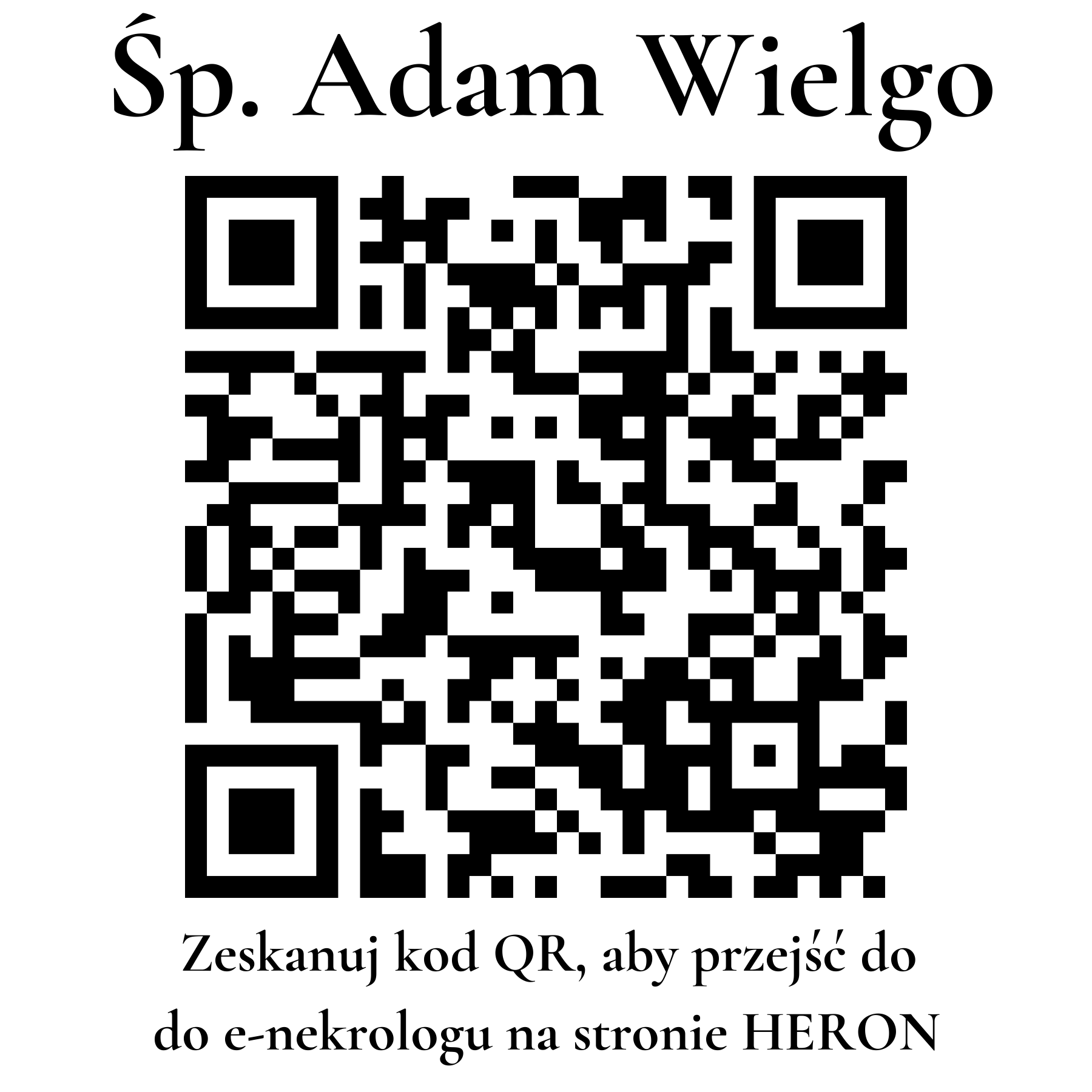 Kod QR do nekrologu Adam Wielgo