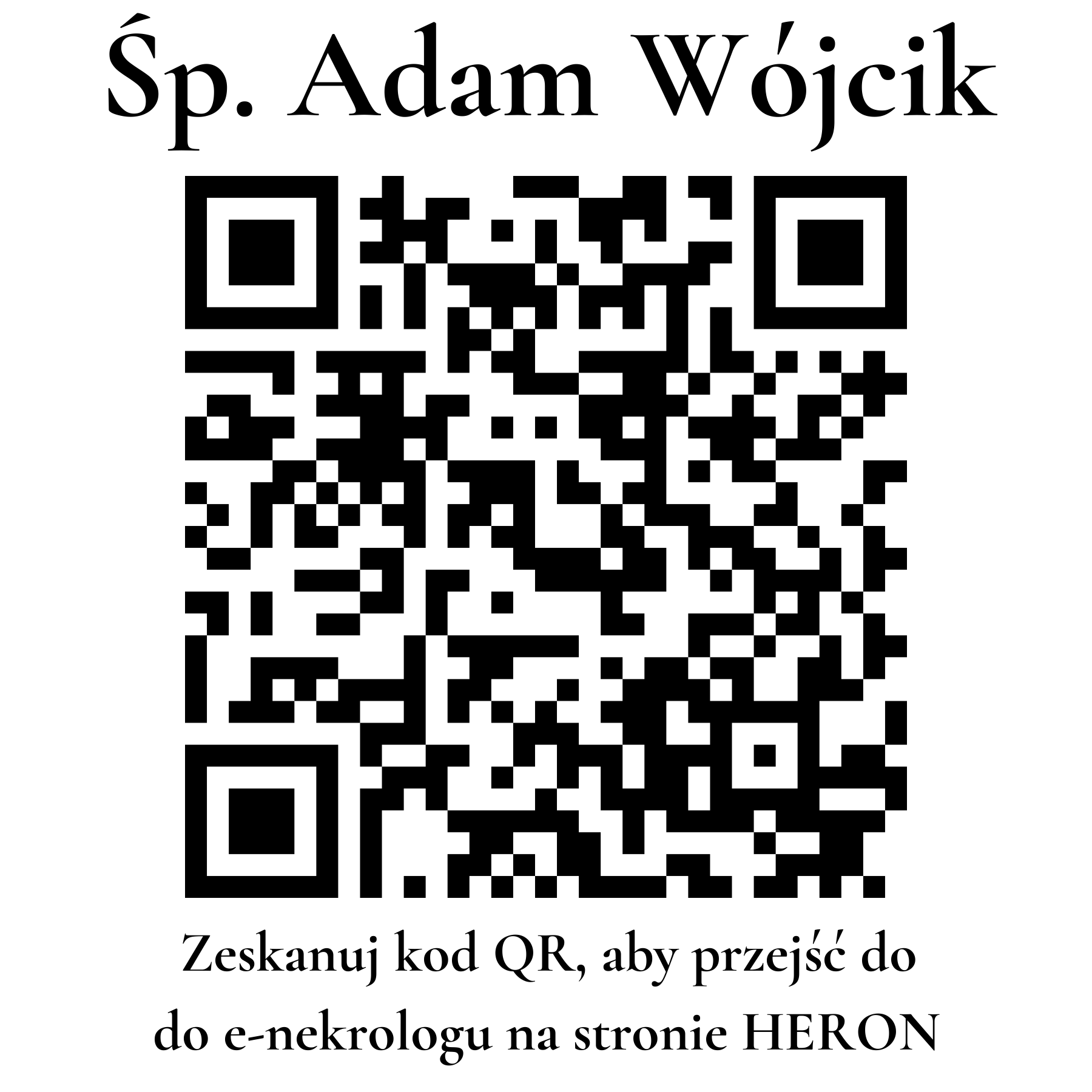 Kod QR do nekrologu Adam Wójcik Kod QR do nekrologu Adam Wójcik