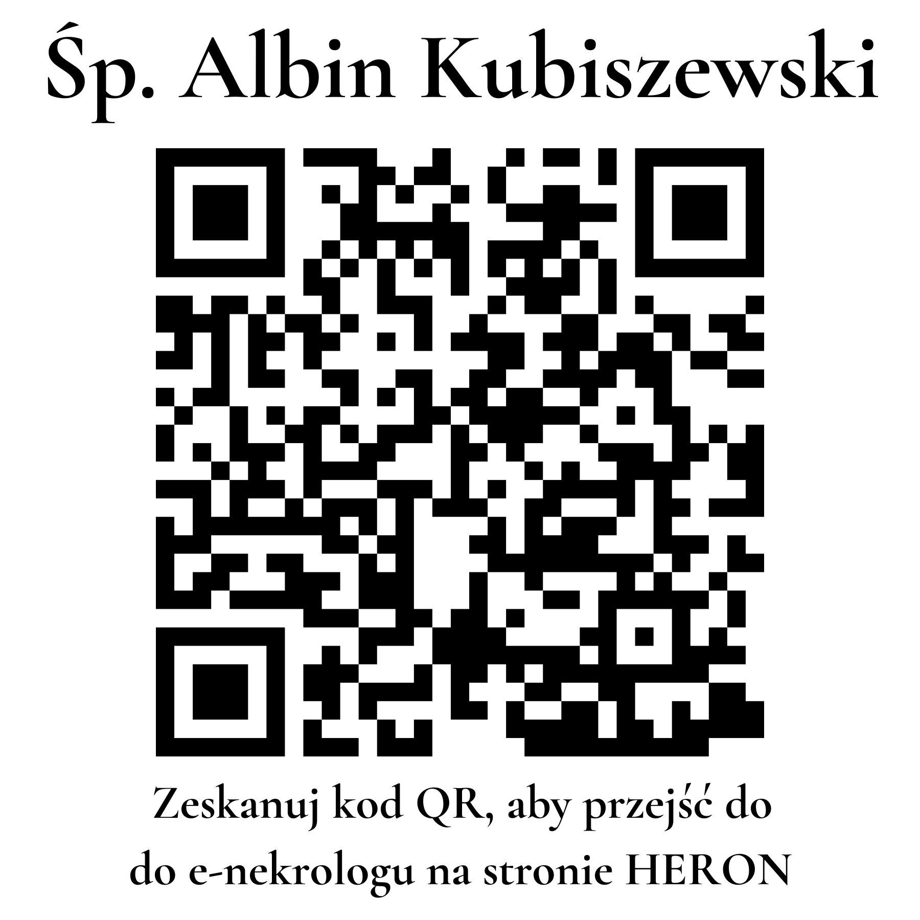Kod QR do nekrologu Albin Kubiszewski