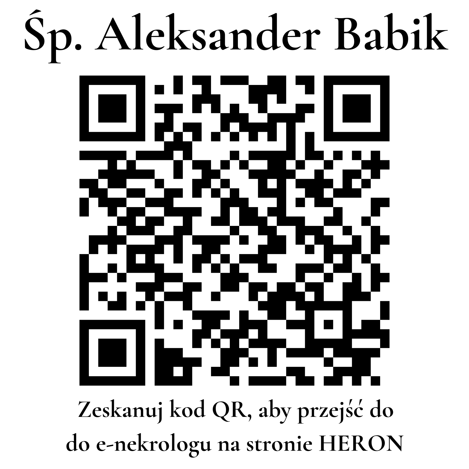 Kod QR do nekrologu Aleksander Babik