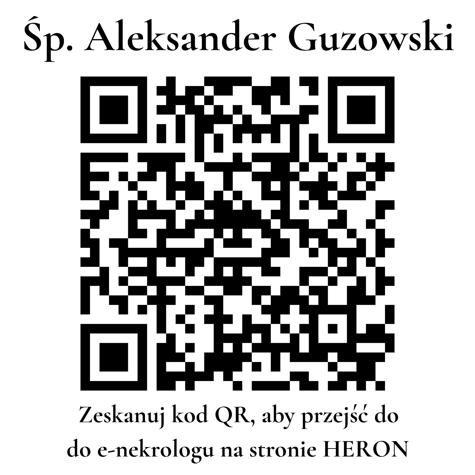 Kod QR do nekrologu Aleksander Guzowski