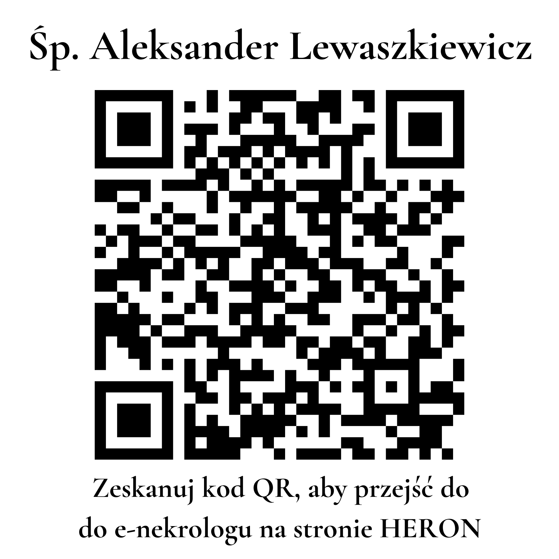 Kod QR do nekrologu Aleksander Lewaszkiewicz