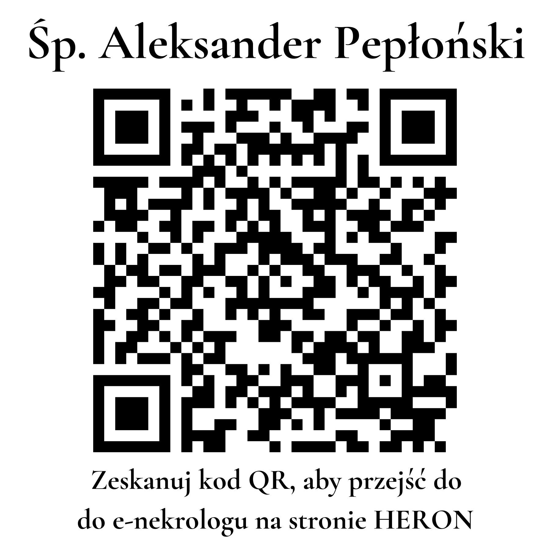 Kod QR do nekrologu Aleksander Pepłoński