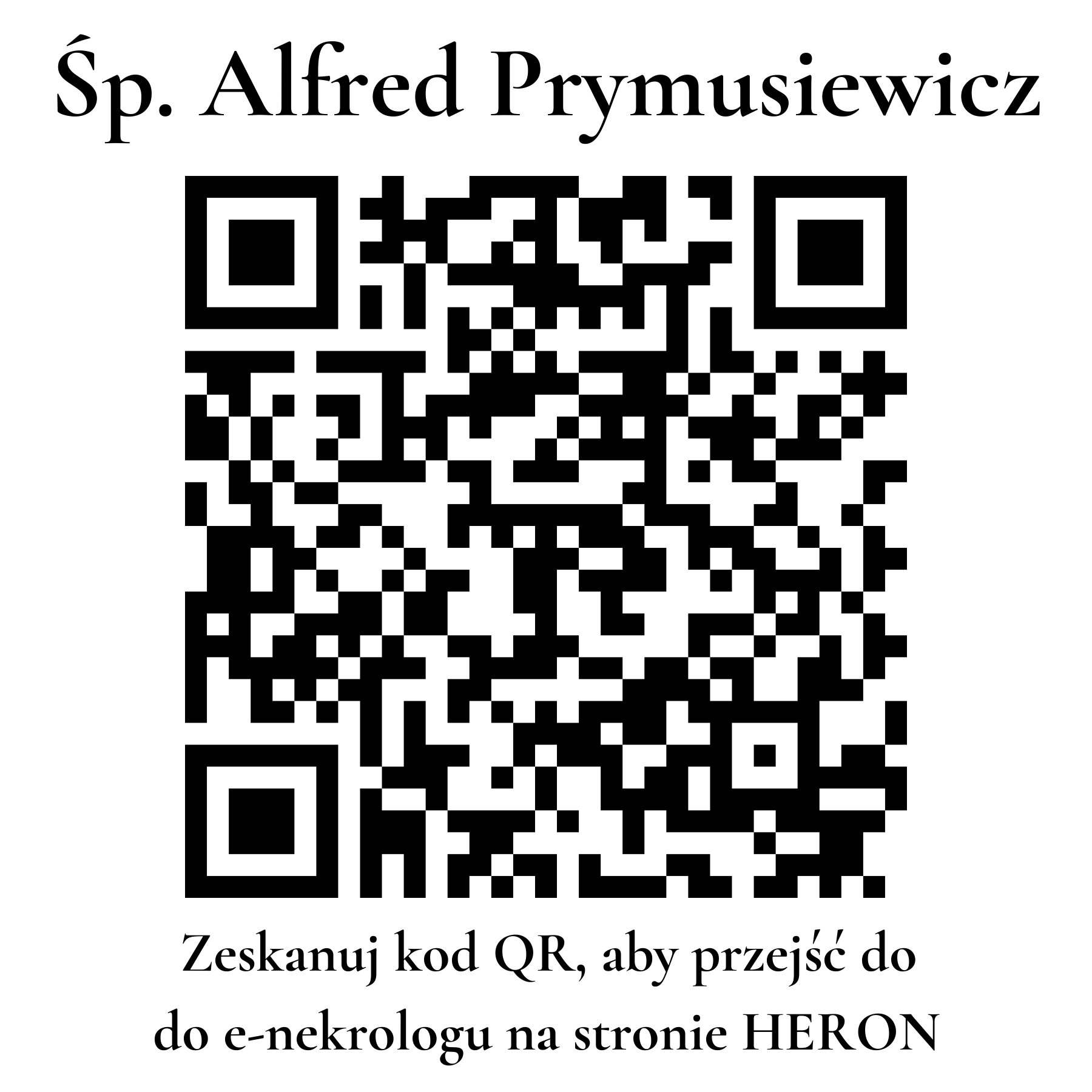 Kod QR do nekrologu Alfred Prymusiewicz Kod QR do nekrologu Alfred Prymusiewicz