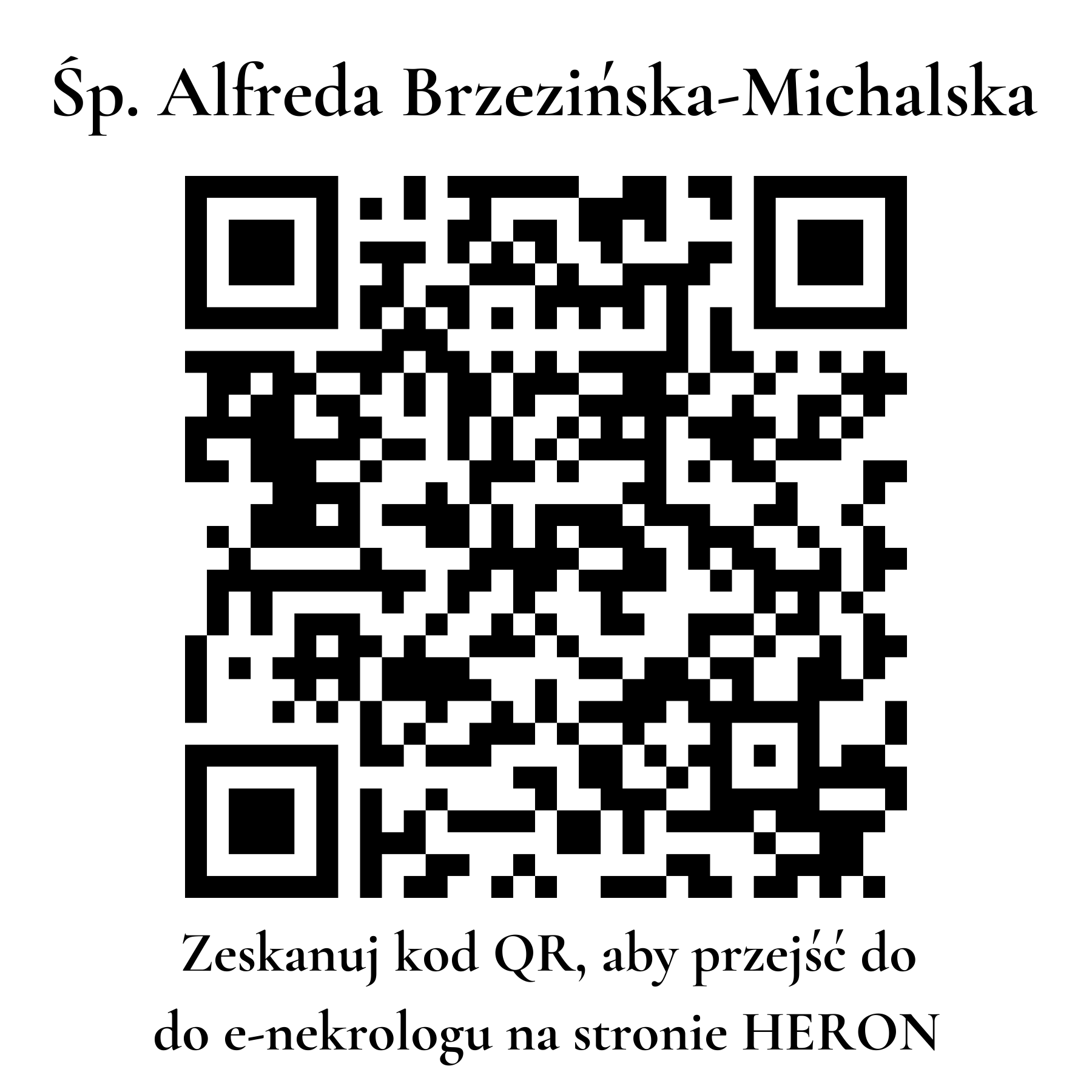 Kod QR do nekrologu Alfreda Brzezińska-Michalska
