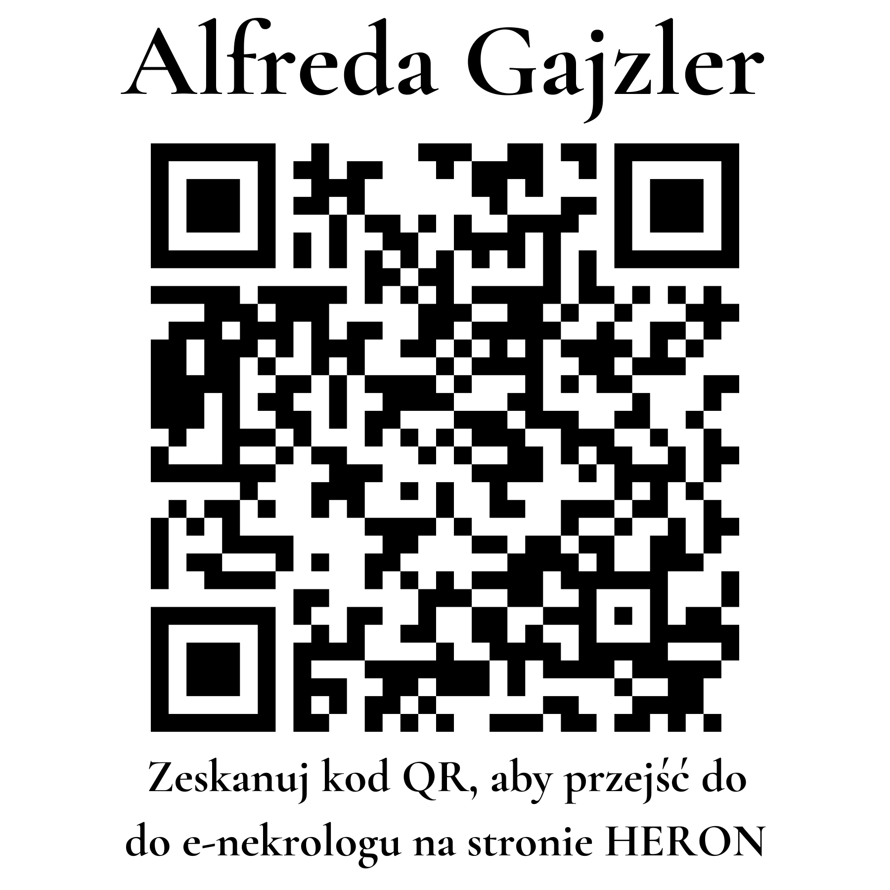 Kod QR do nekrologu Alfreda Gajzler
