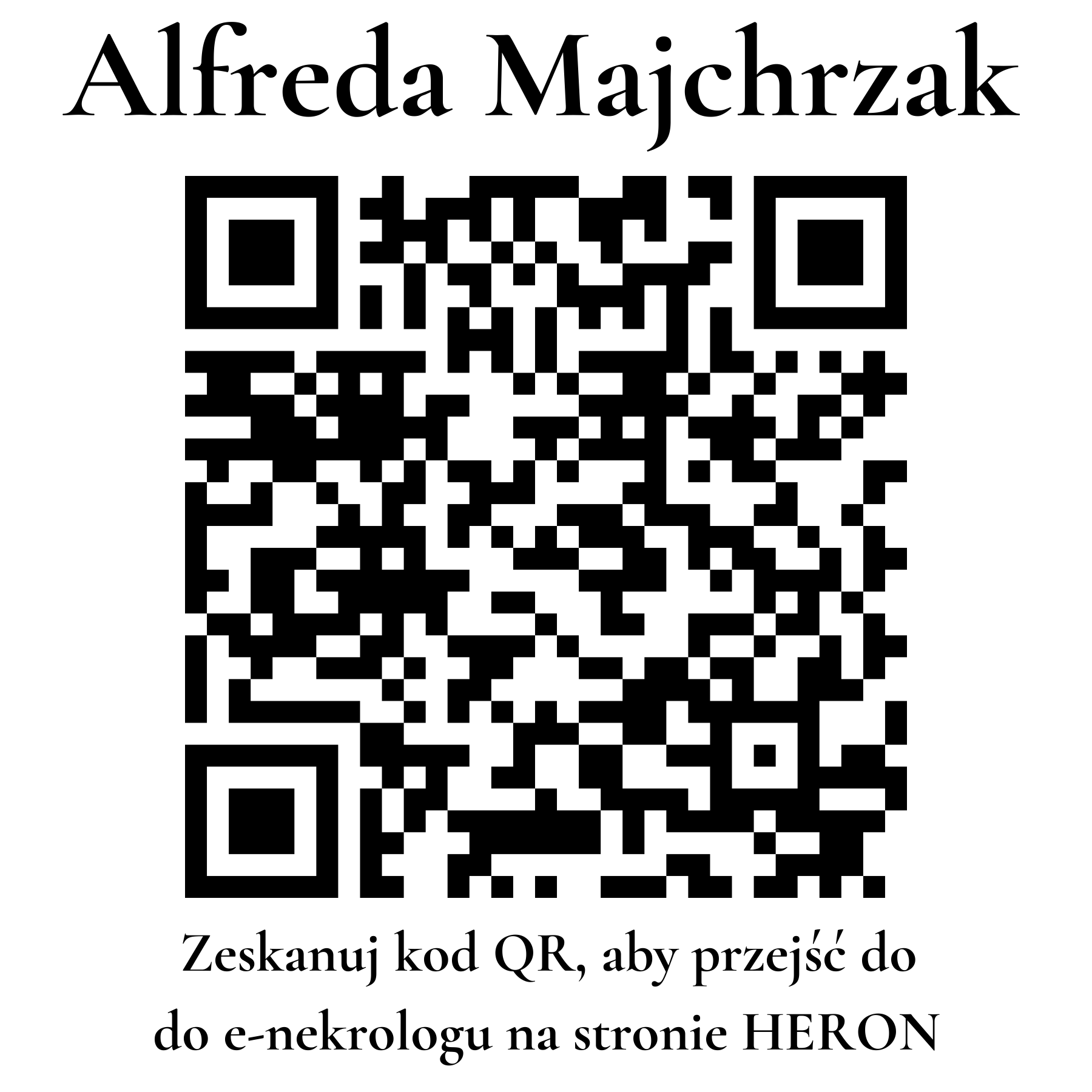 Kod QR do nekrologu Alfreda Majchrzak