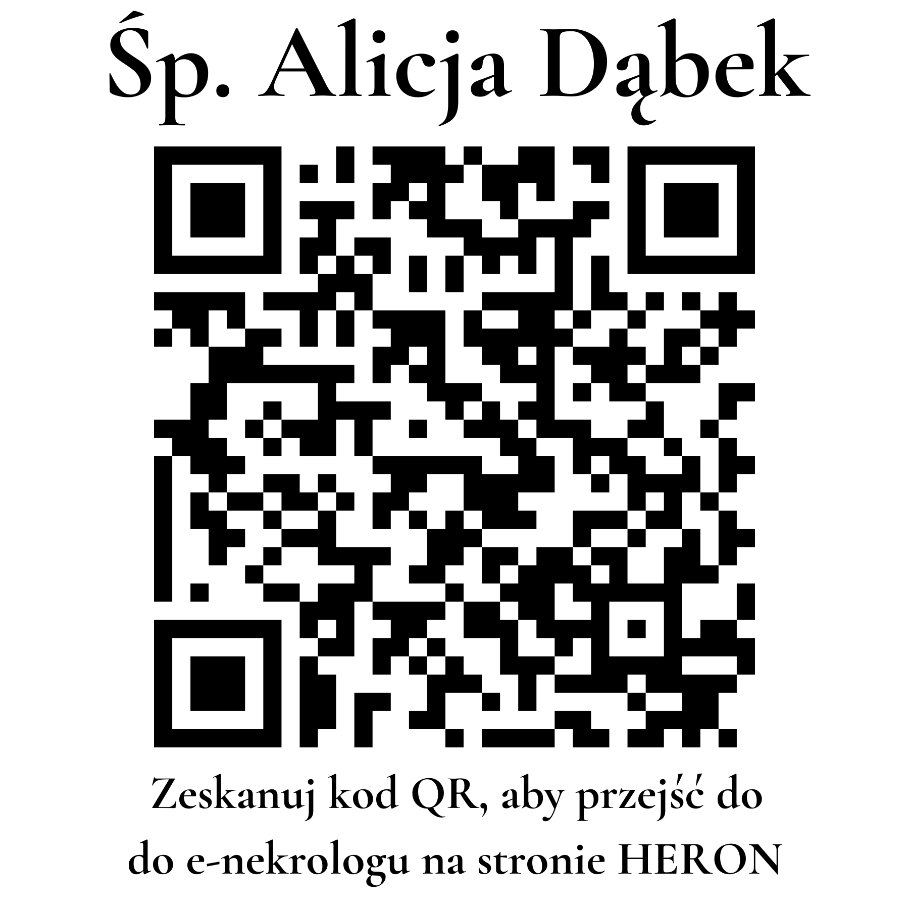 Kod QR do nekrologu Alicja Dąbek