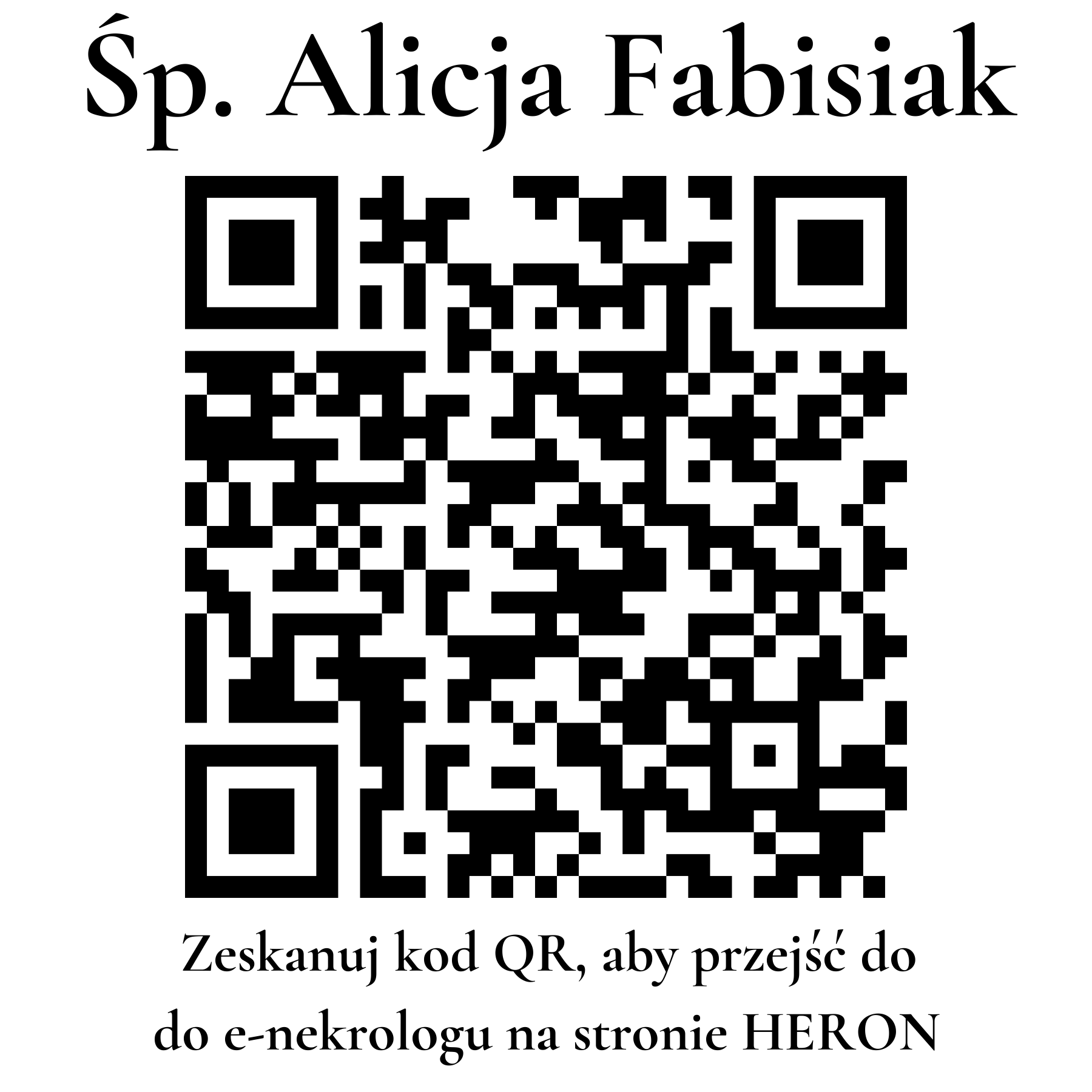Kod QR do nekrologu Alicja Fabisiak