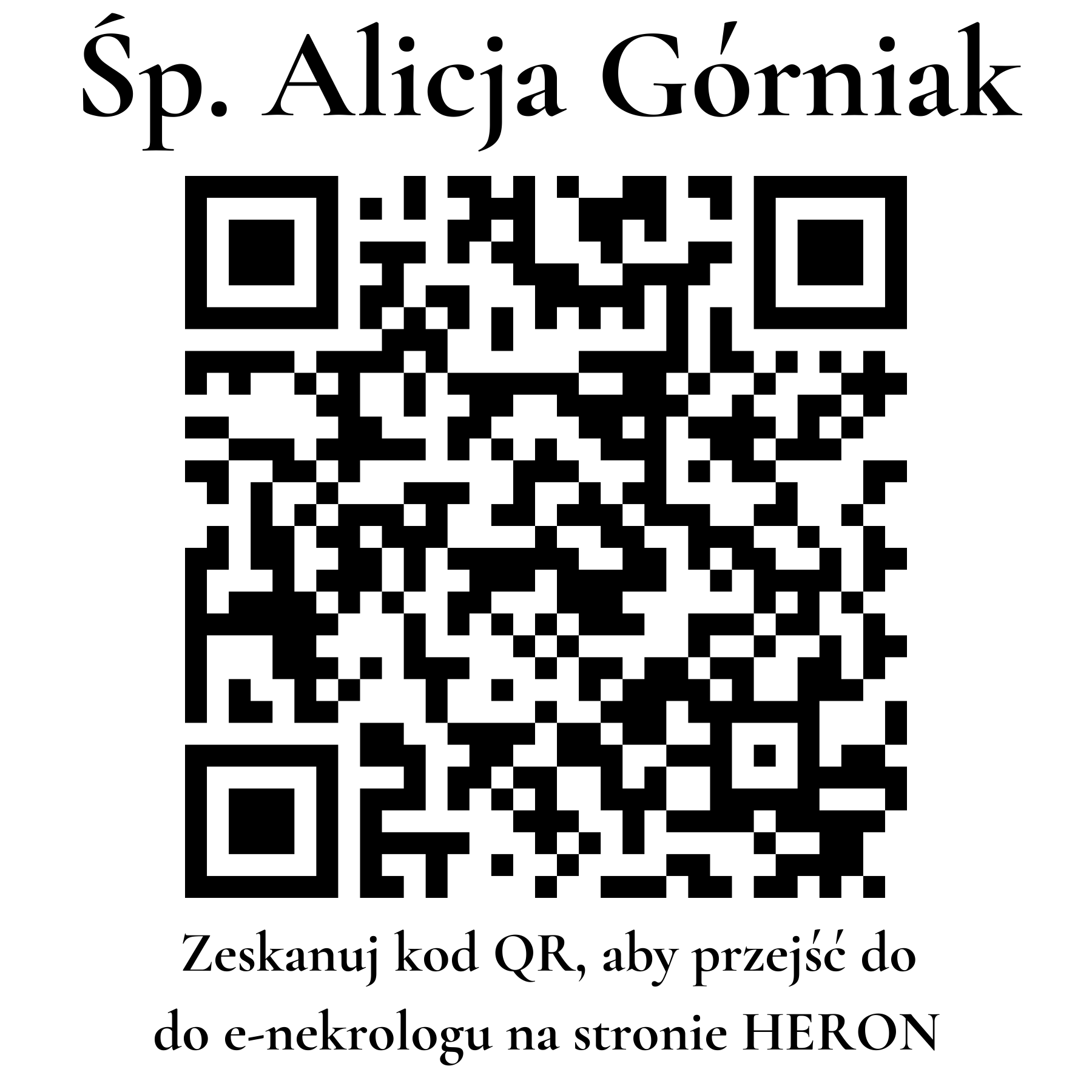 Kod QR do nekrologu Alicja Górniak