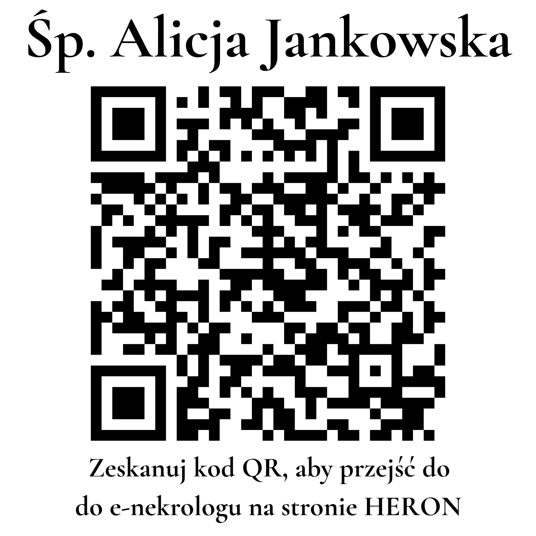 Kod QR do nekrologu Alicja Jankowska