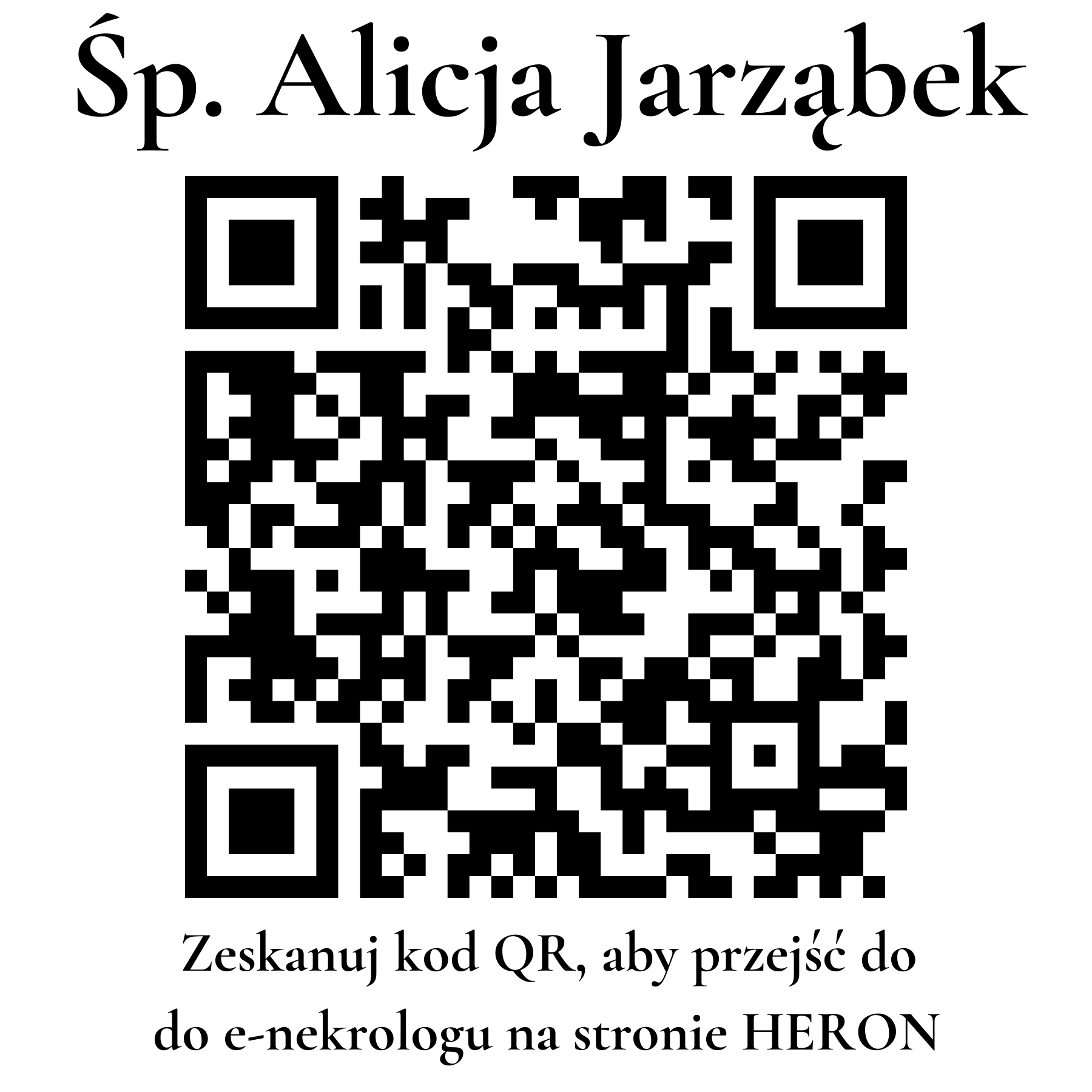 Kod QR do nekrologu Alicja Jarząbek