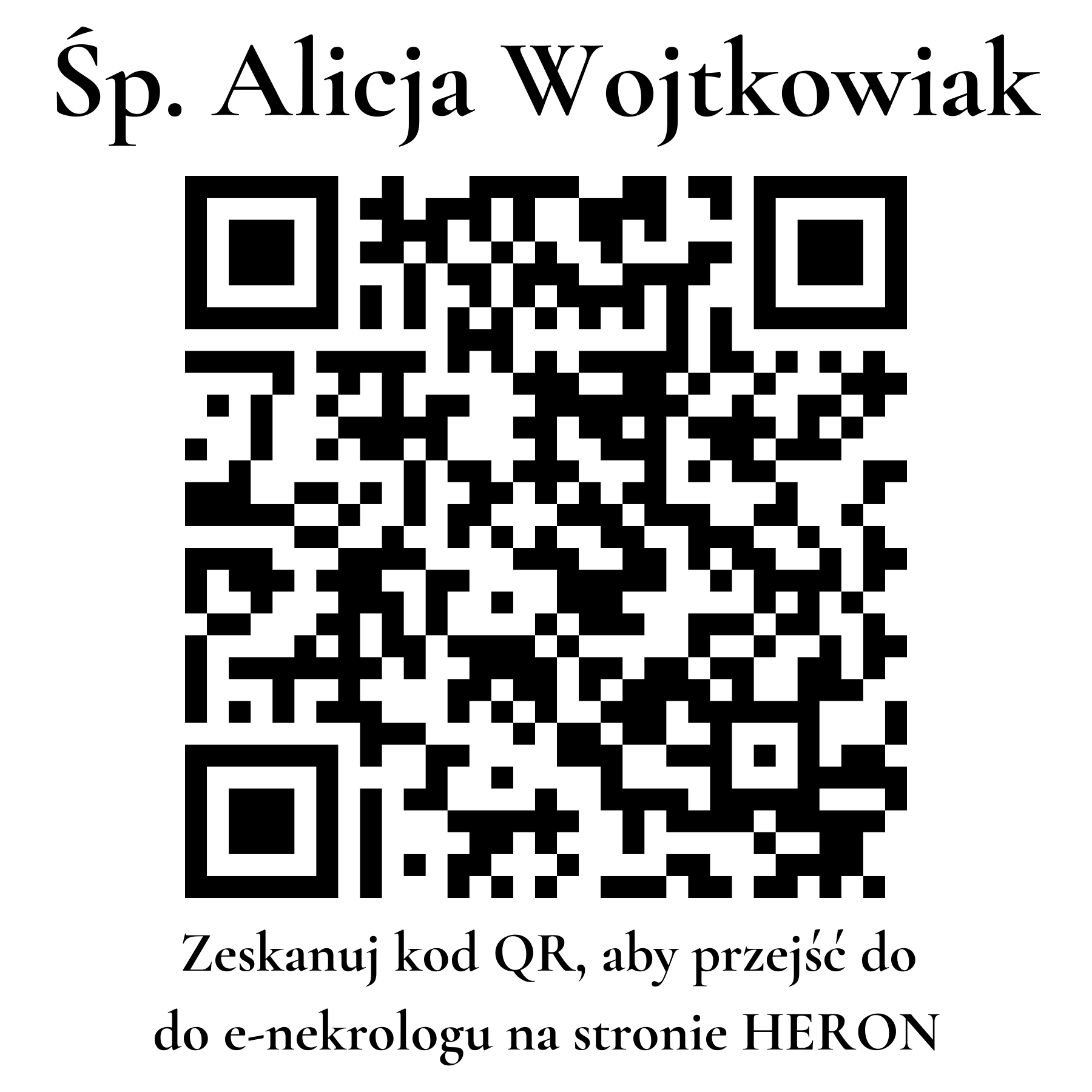 Kod QR do nekrologu Alicja Wojtkowiak