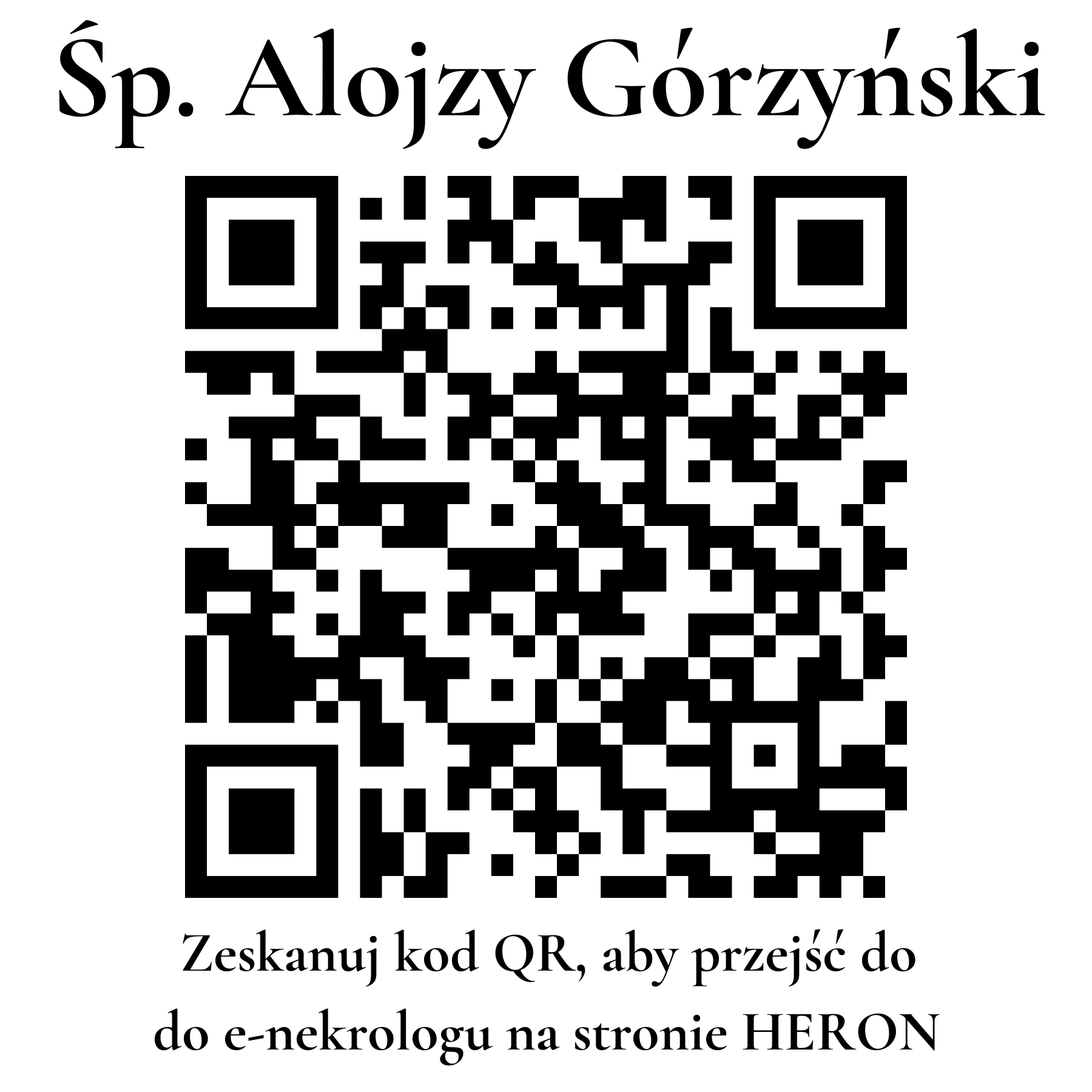 Kod QR do nekrologu Alojzy Górzyński