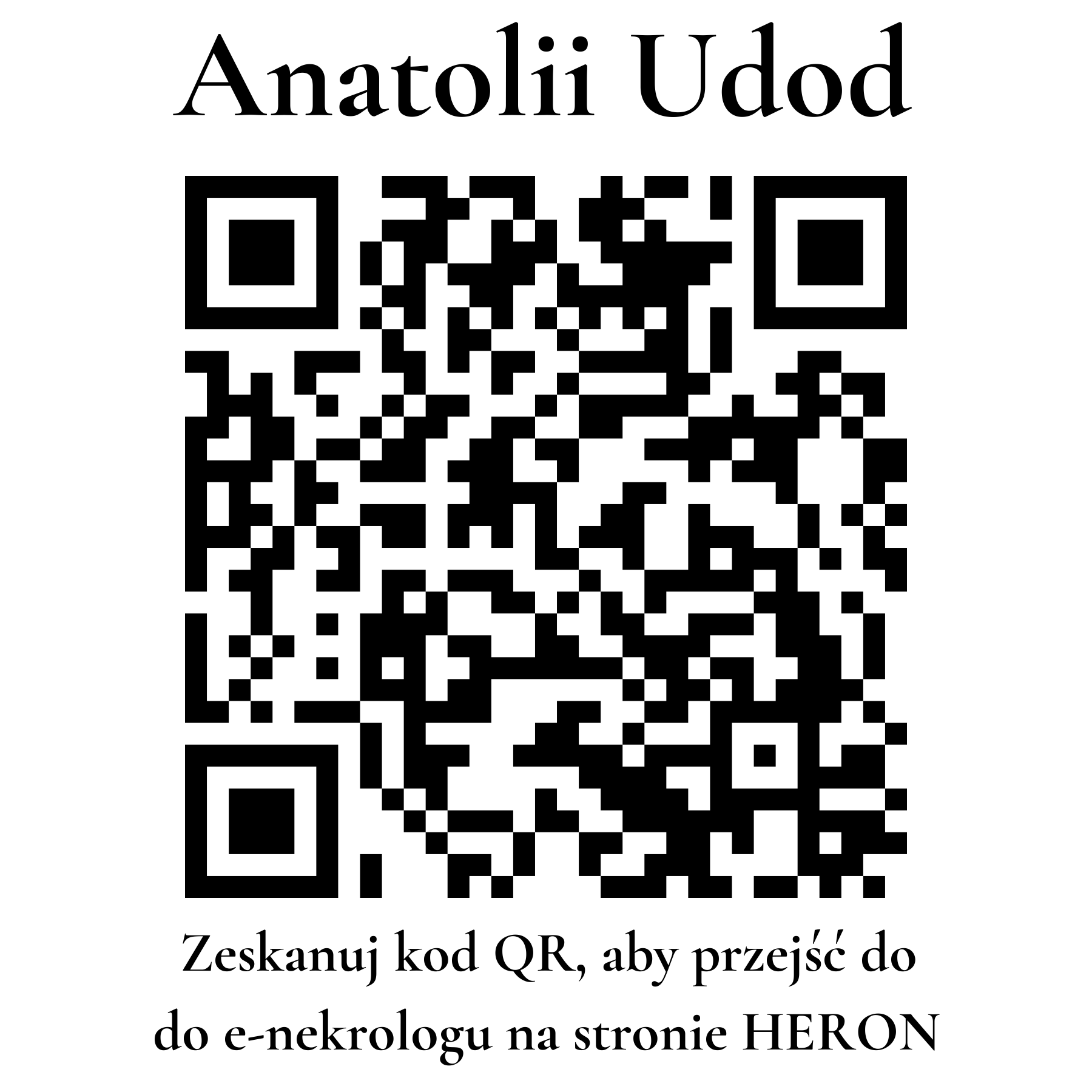 Kod QR do nekrologu Anatolii Udod