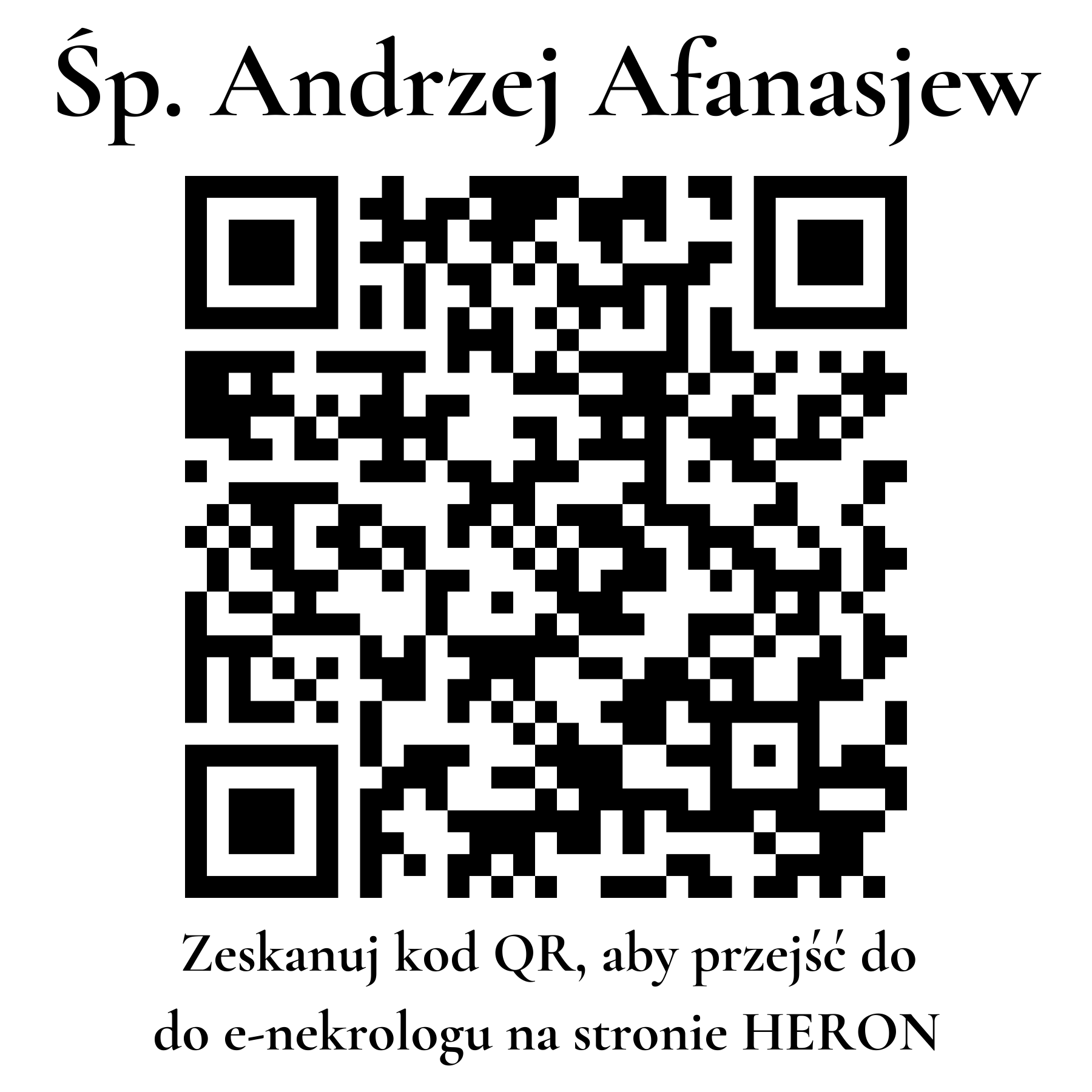 Kod QR do nekrologu Andrzej Afanasjew Kod QR do nekrologu Andrzej Afanasjew
