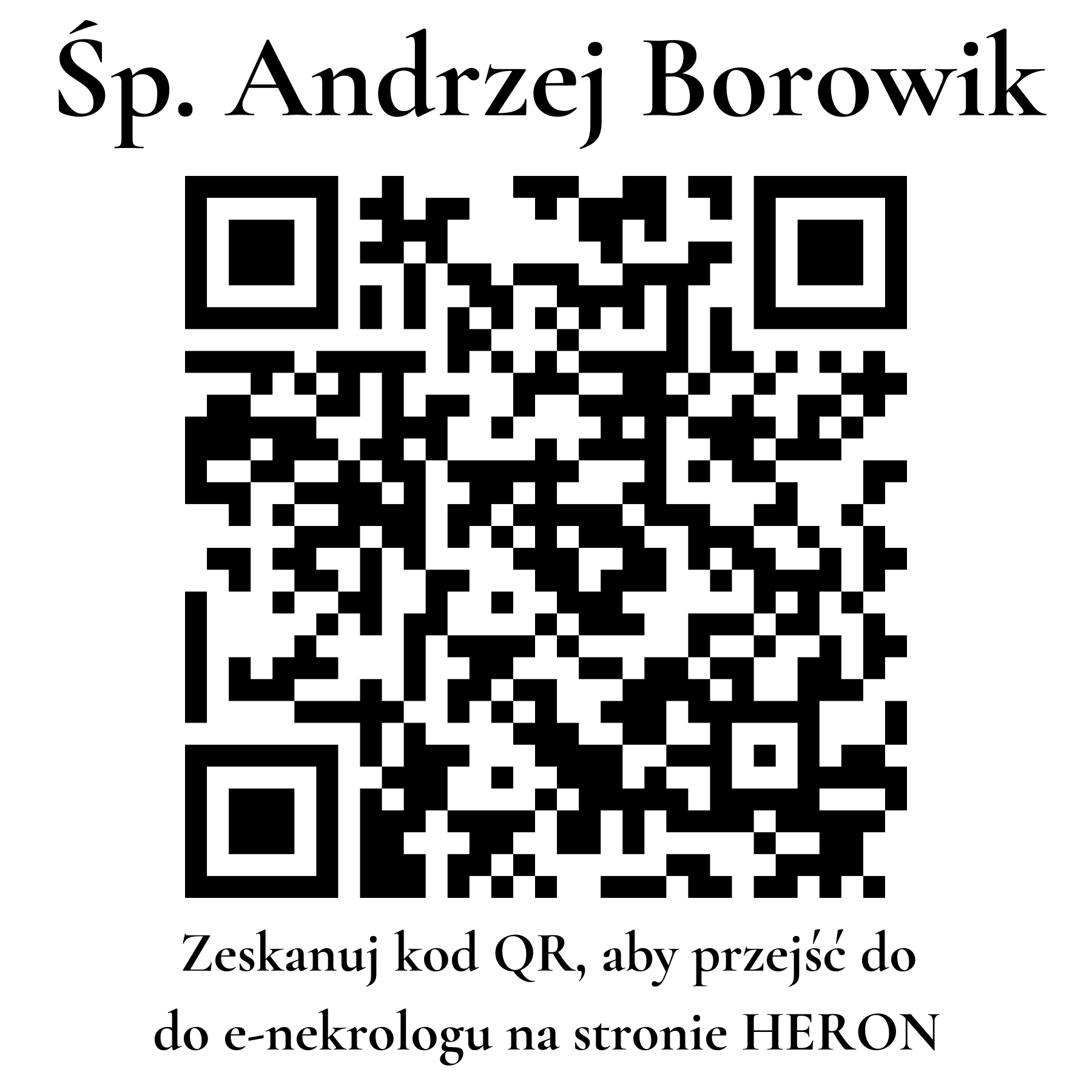 Kod QR do nekrologu Andrzej Borowik Kod QR do nekrologu Andrzej Borowik