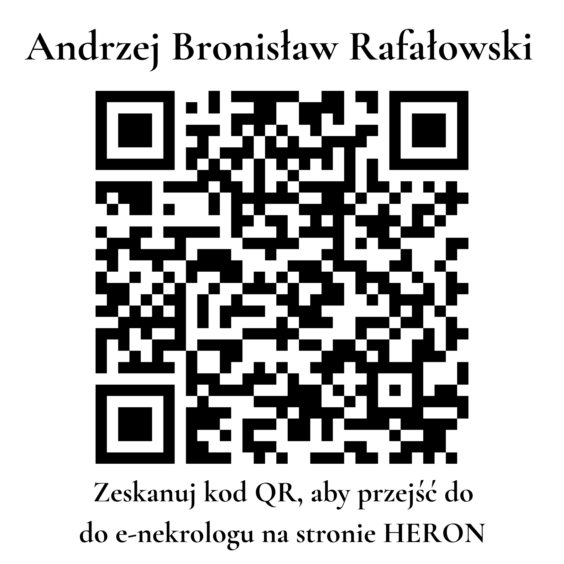 Kod QR do nekrologu Andrzej Bronisław Rafałowski