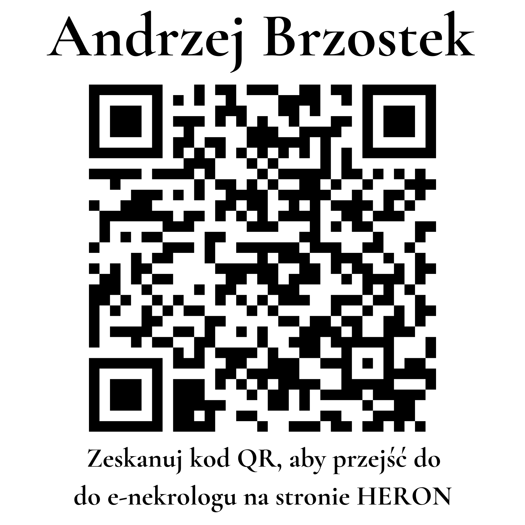 Kod QR do nekrologu Andrzej Brzostek Kod QR do nekrologu Andrzej Brzostek