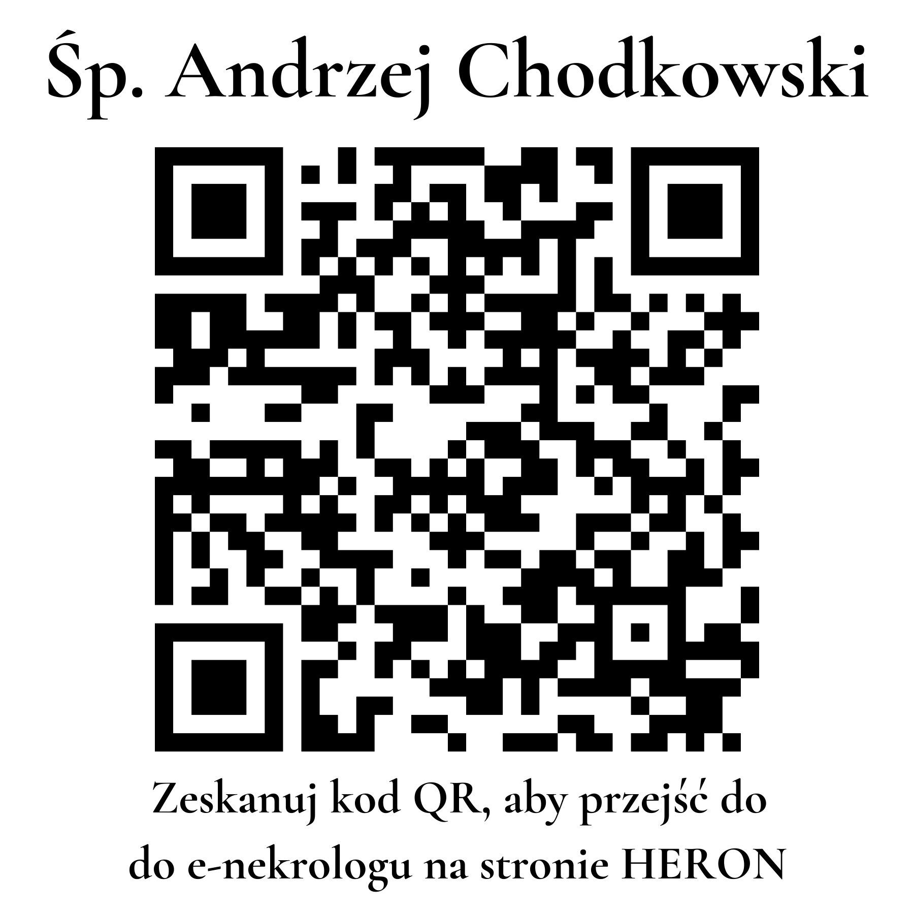 Kod QR do nekrologu Andrzej Chodkowski Kod QR do nekrologu Andrzej Chodkowski
