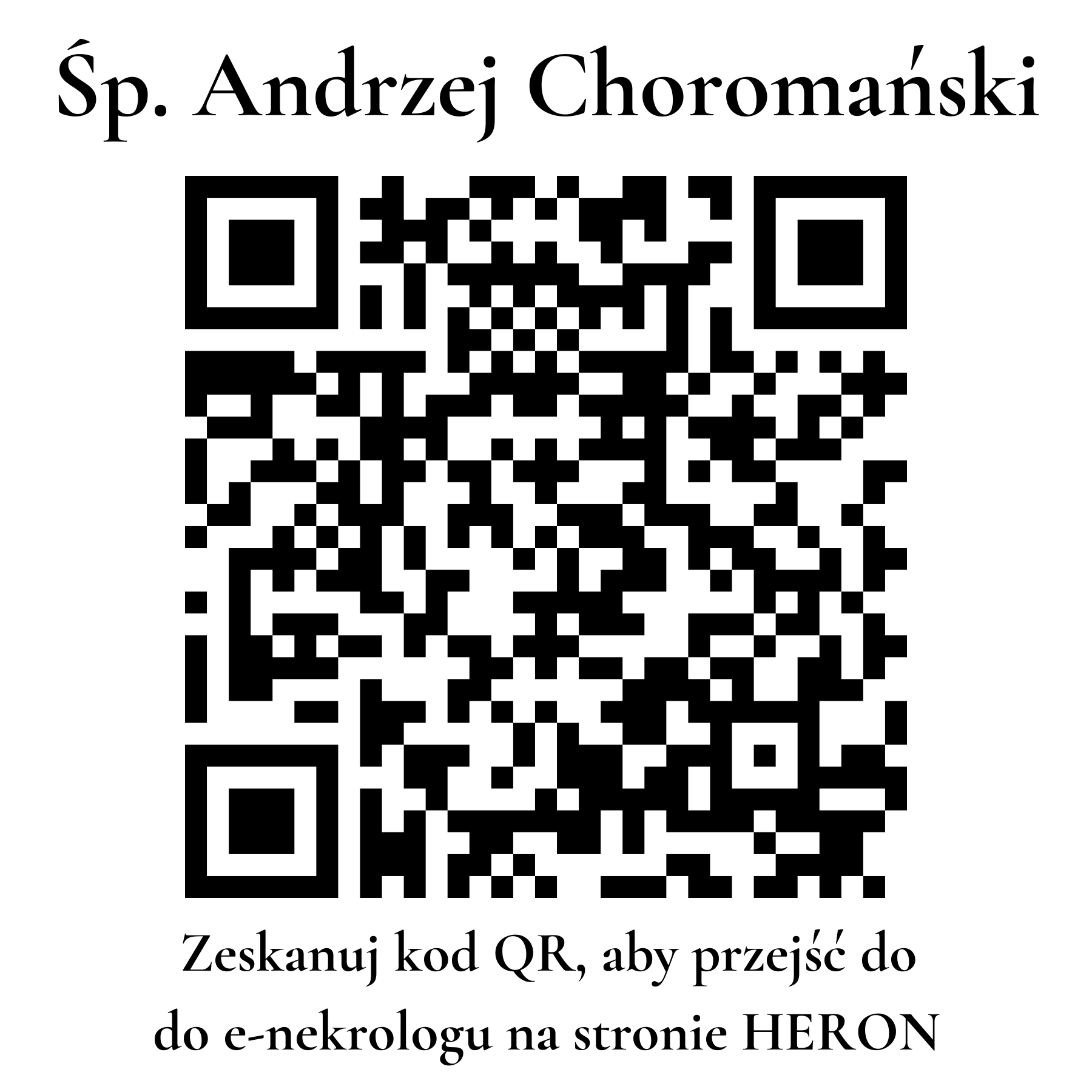 Kod QR do nekrologu Andrzej Choromański