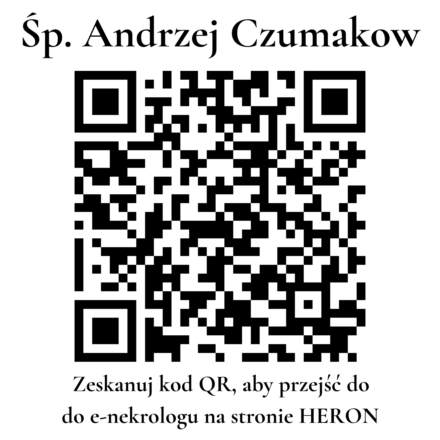 Kod QR do nekrologu Andrzej Czumakow Kod QR do nekrologu Andrzej Czumakow