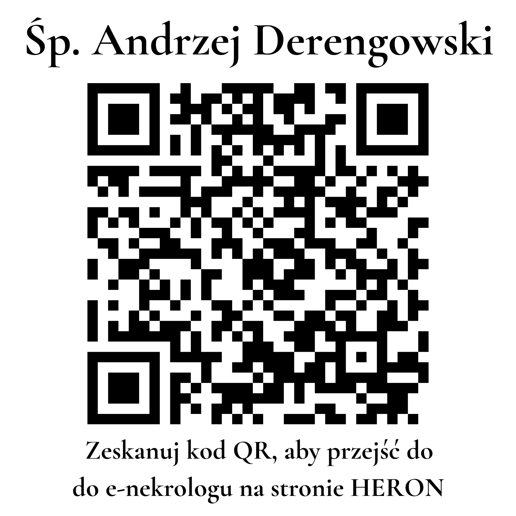 Kod QR do nekrologu Andrzej Derengowski Kod QR do nekrologu Andrzej Derengowski