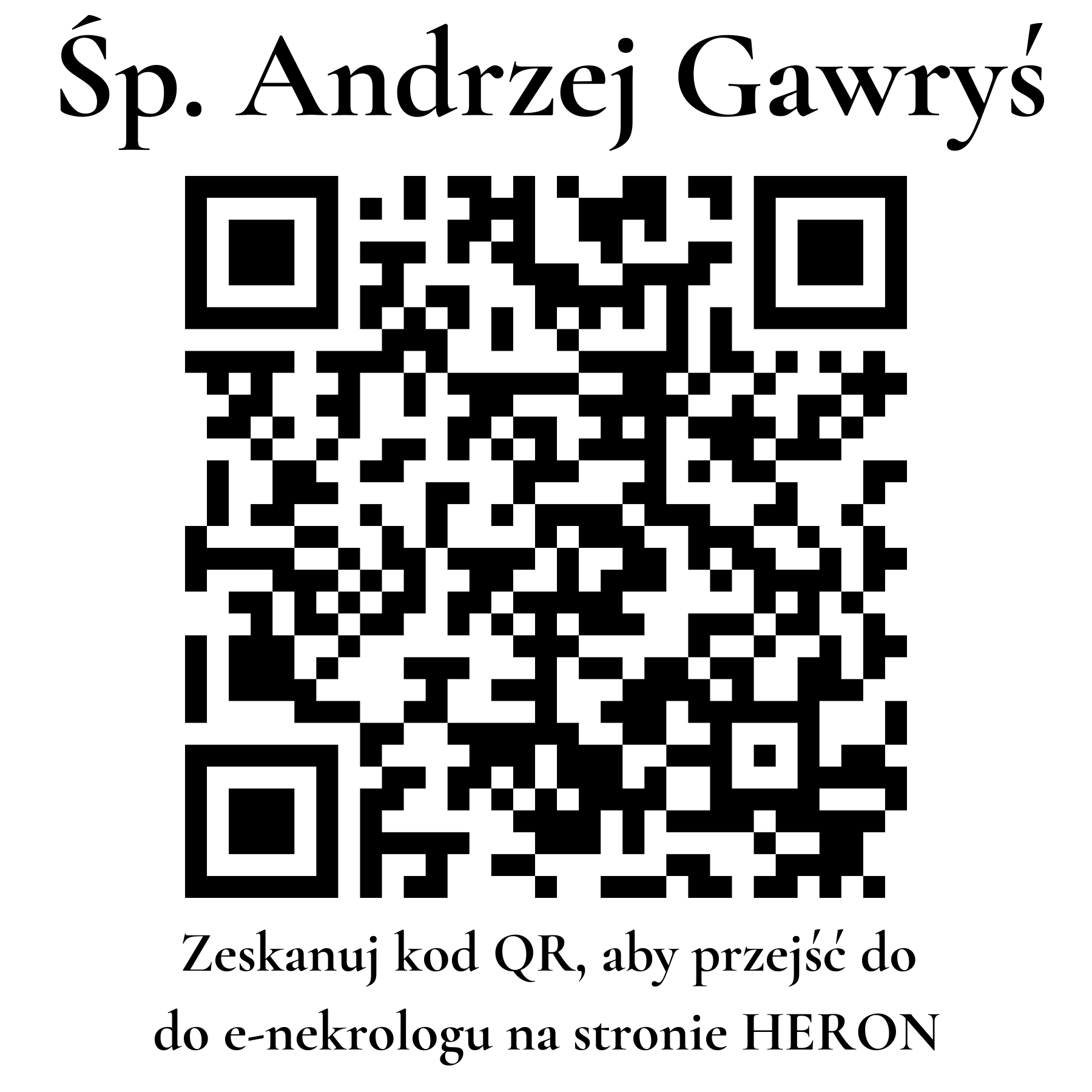 Kod QR do nekrologu Andrzej Gawryś