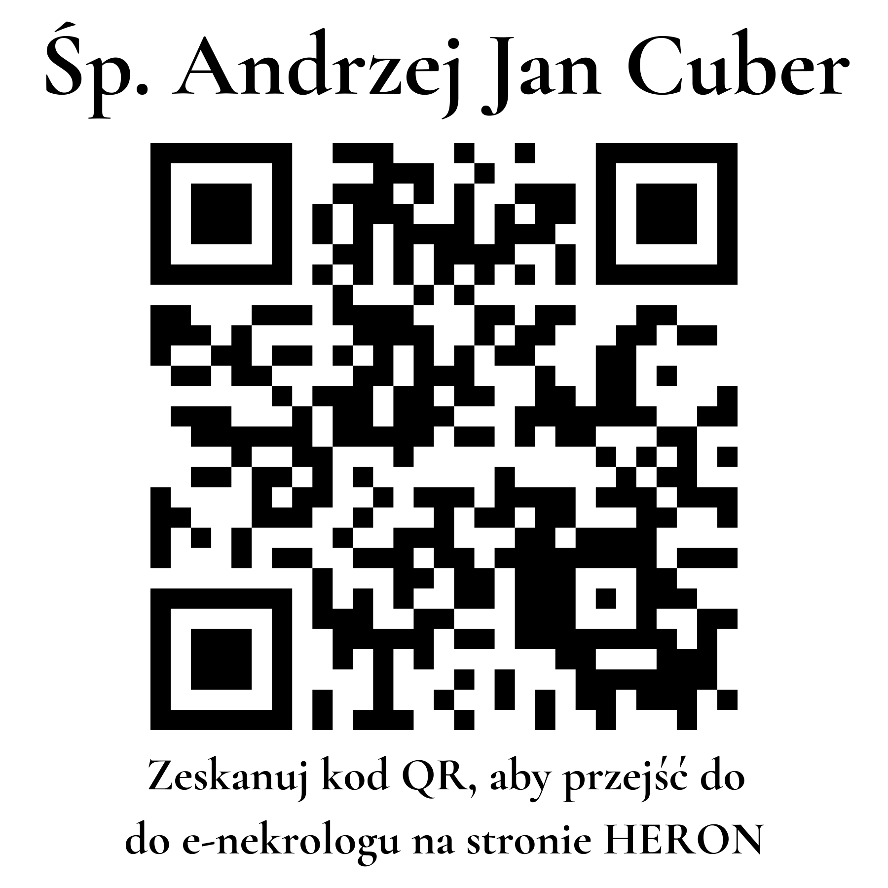 Kod QR do nekrologu Andrzej Jan Cuber