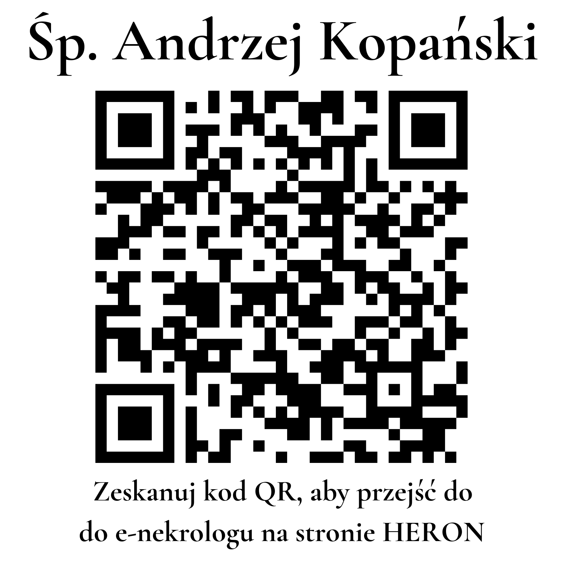 Kod QR do nekrologu Andrzej Kopański