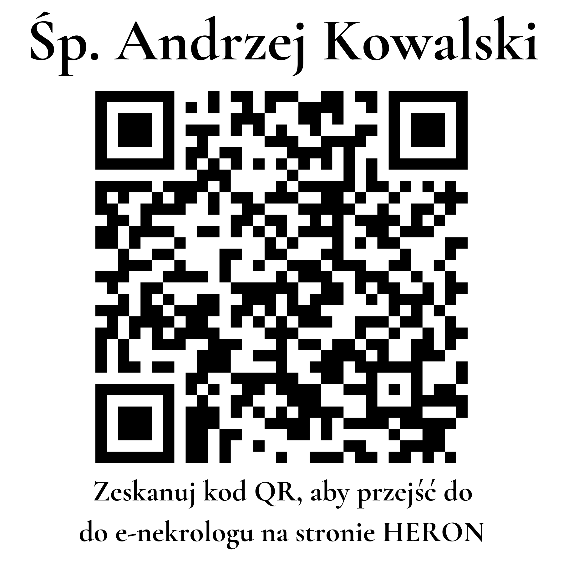 Kod QR do nekrologu Andrzej Kowalski Kod QR do nekrologu Andrzej Kowalski