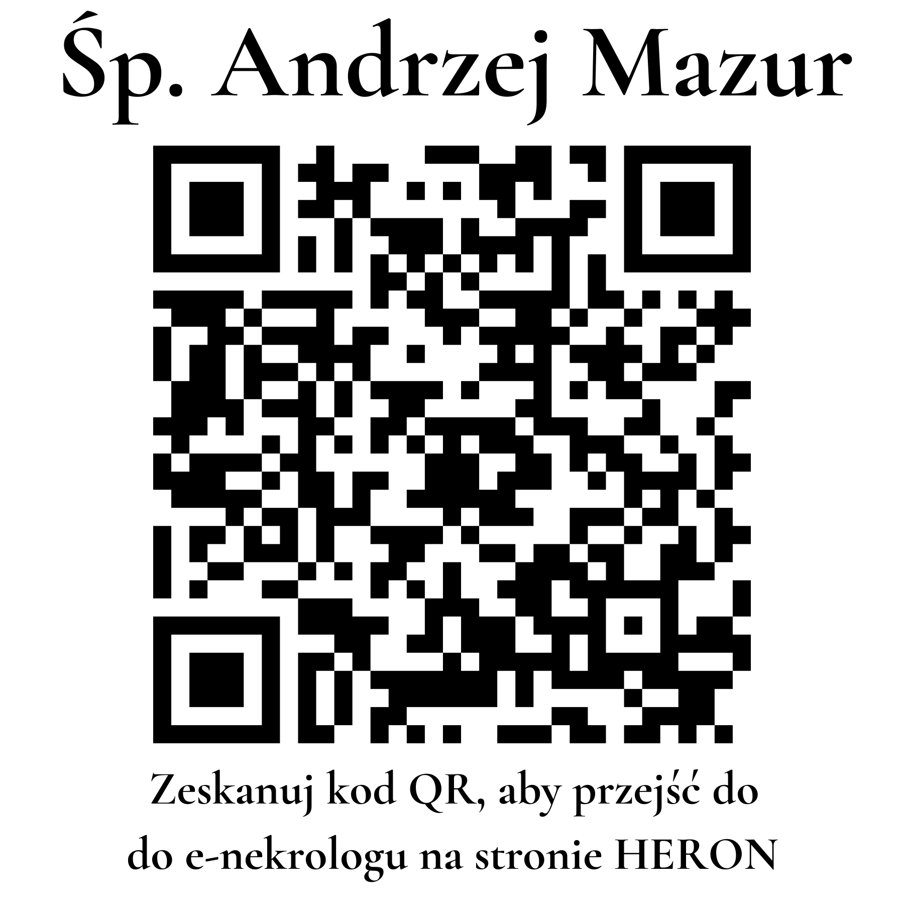 Kod QR do nekrologu Andrzej Mazur