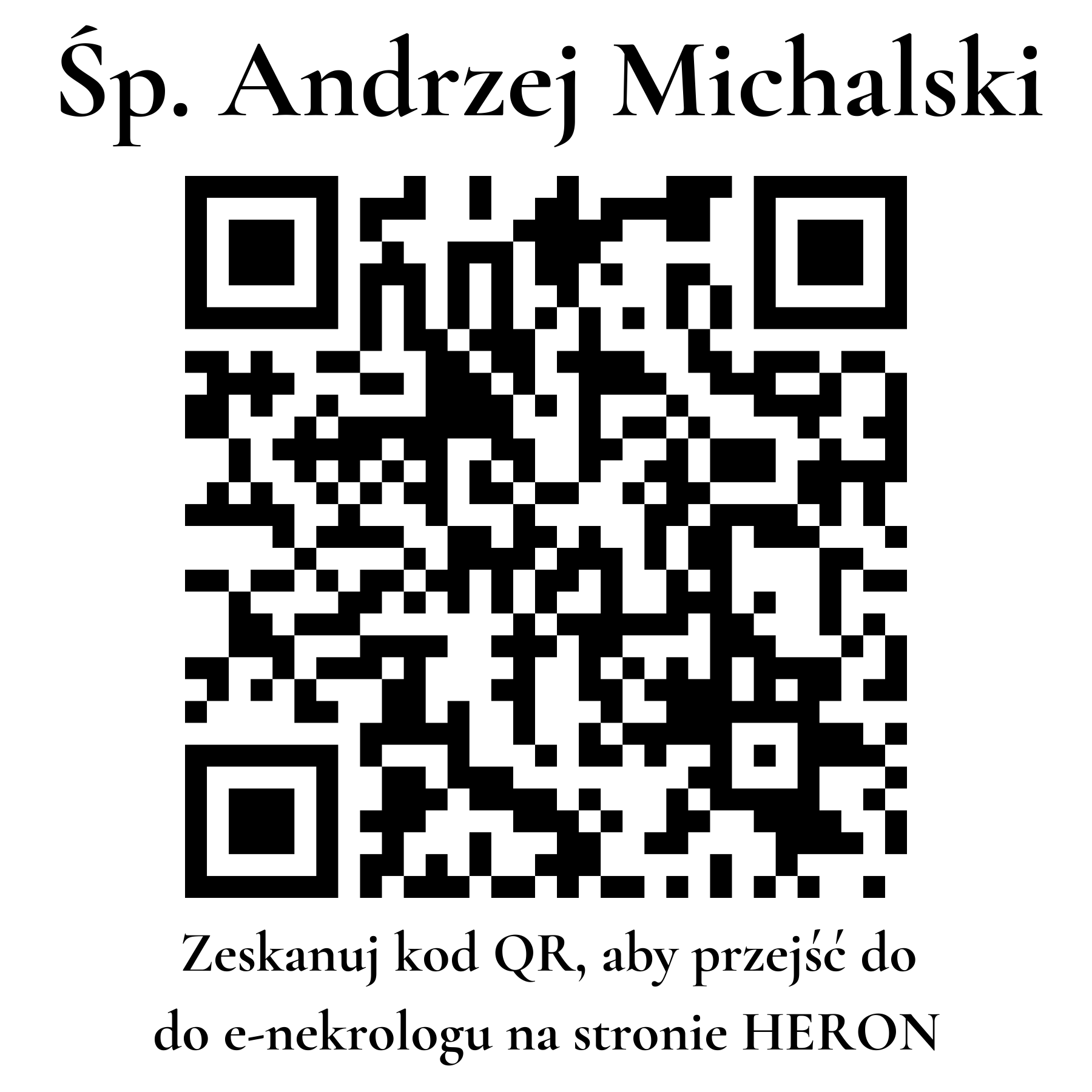 Kod QR do nekrologu Andrzej Michalski Kod QR do nekrologu Andrzej Michalski