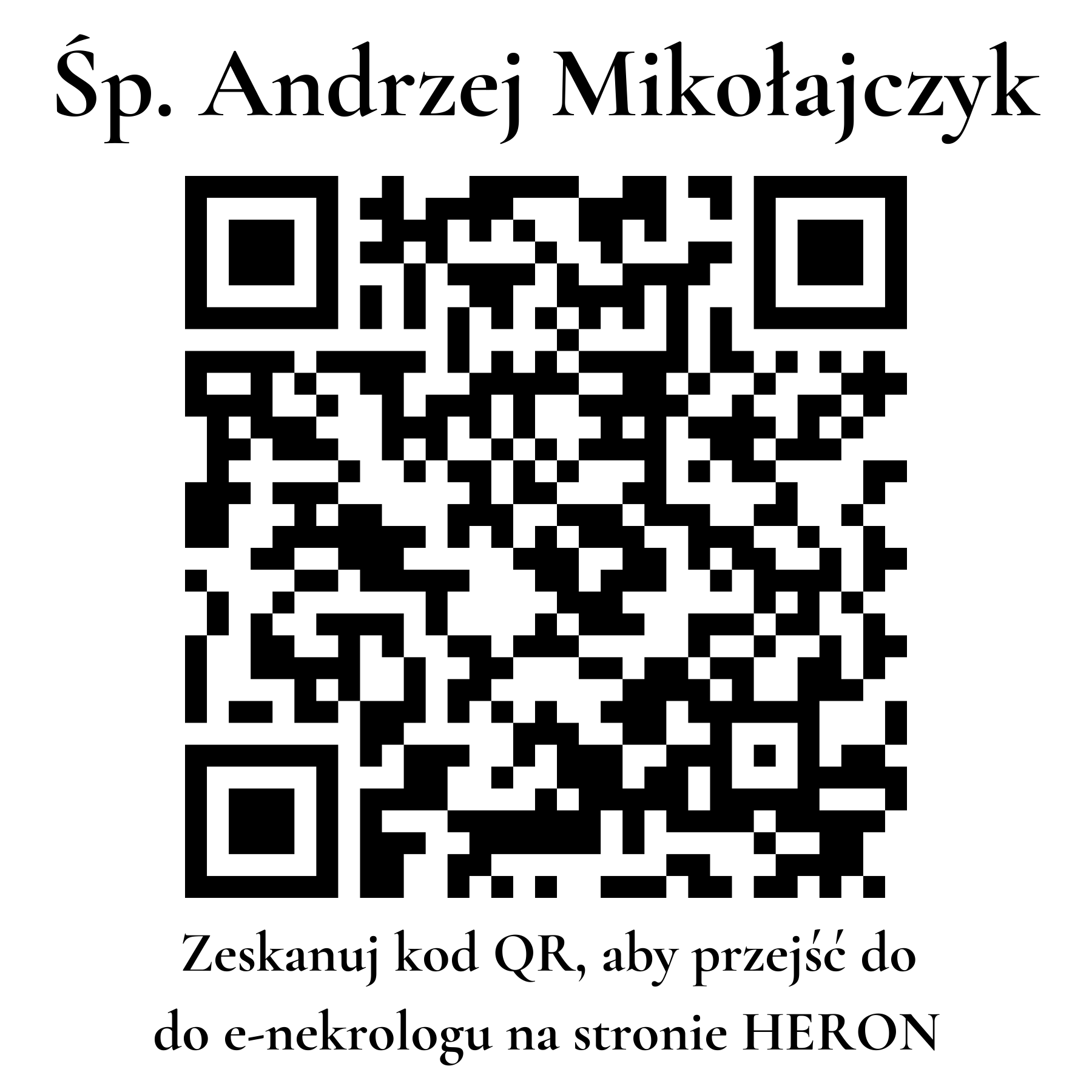 Kod QR do nekrologu Andrzej Mikołajczyk Kod QR do nekrologu Andrzej Mikołajczyk