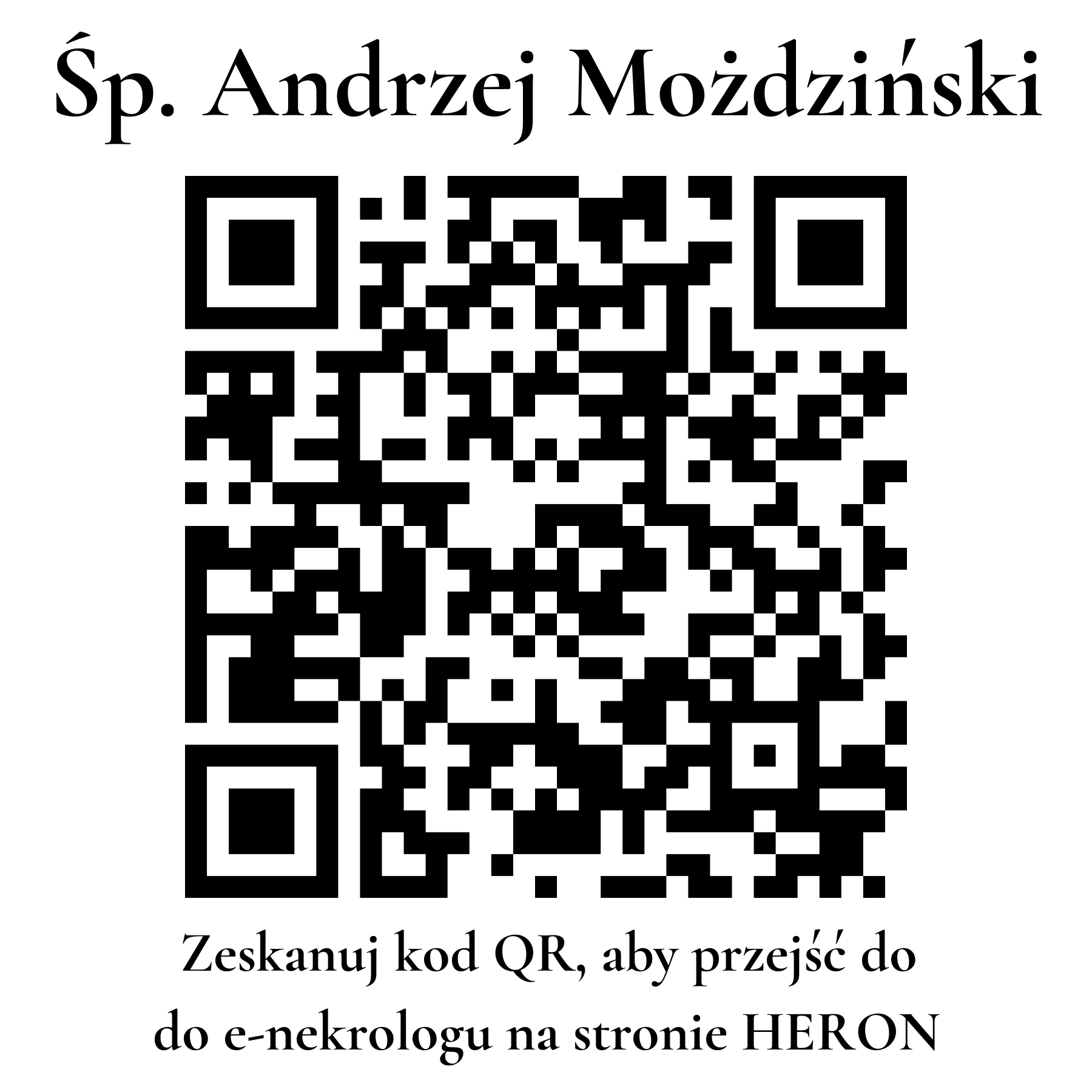 Kod QR do nekrologu Andrzej Możdziński Kod QR do nekrologu Andrzej Możdziński