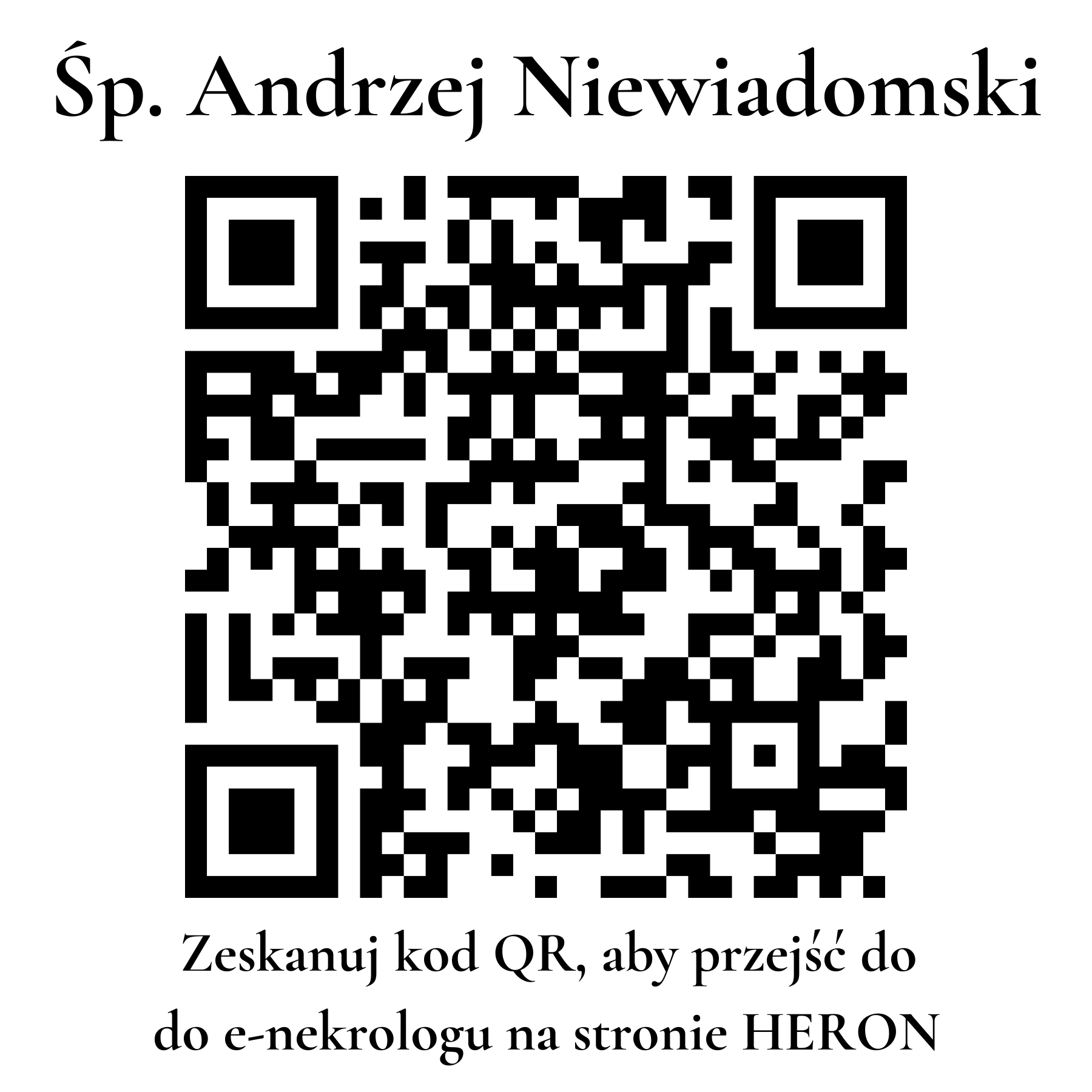 Kod QR do nekrologu Andrzej Niewiadomski Kod QR do nekrologu Andrzej Niewiadomski