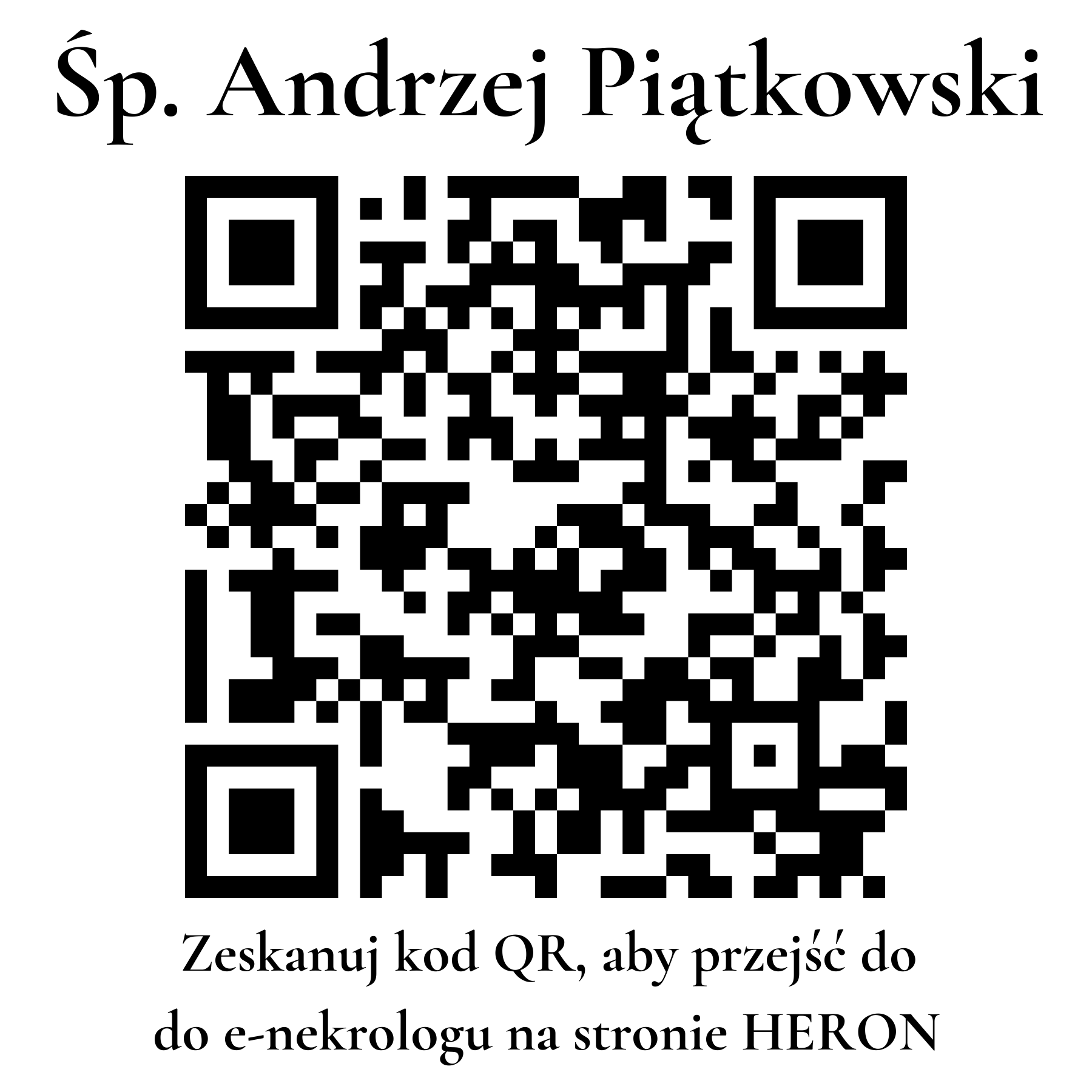 Kod QR do nekrologu Andrzej Piątkowski