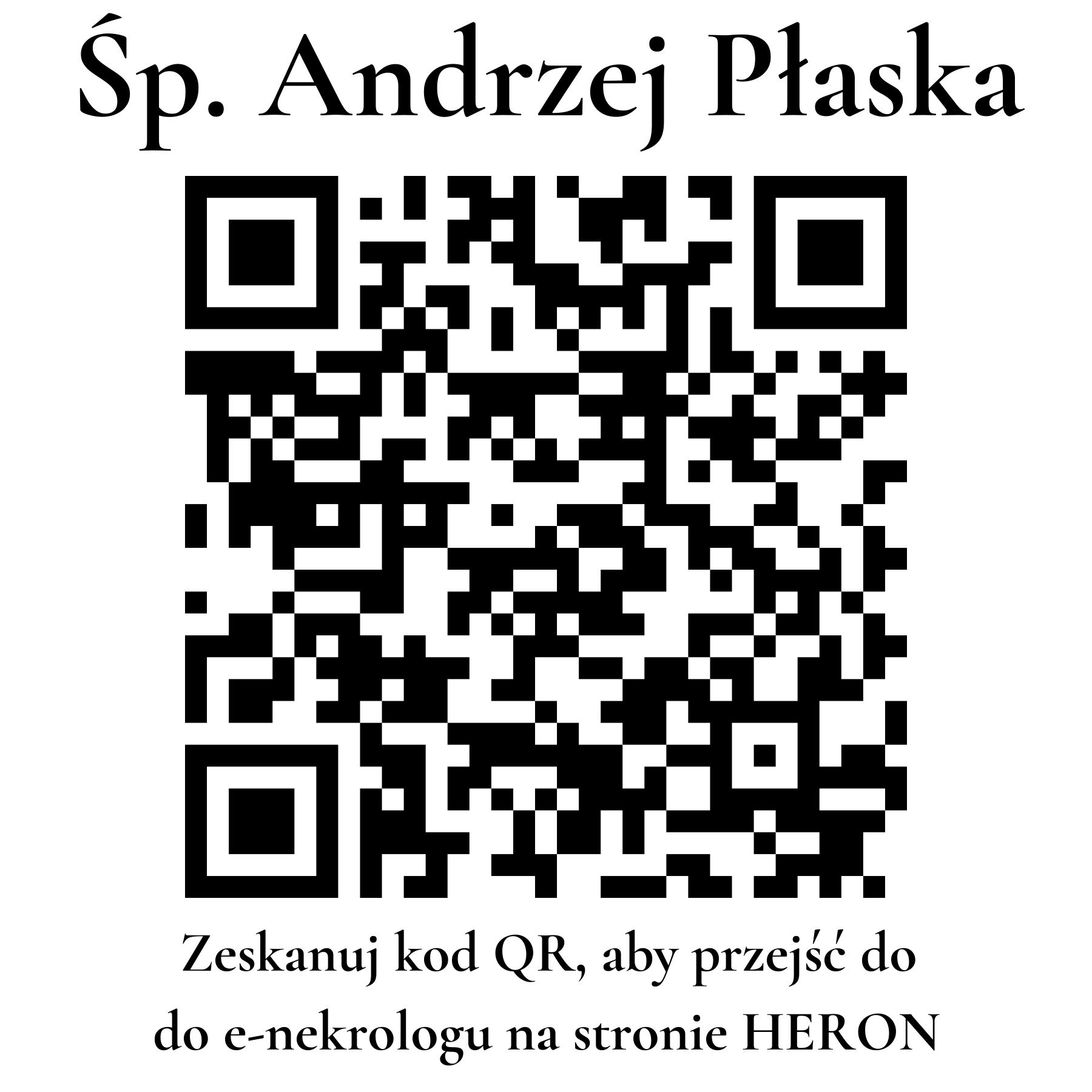 Kod QR do nekrologu Andrzej Płaska Kod QR do nekrologu Andrzej Płaska