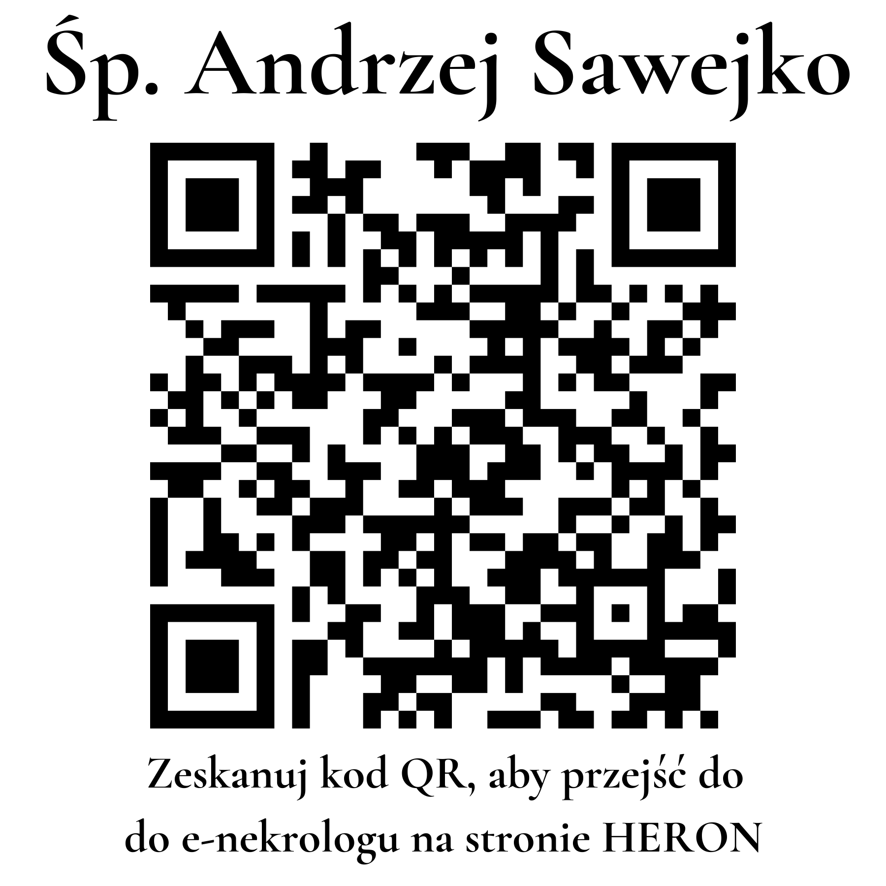 Kod QR do nekrologu Andrzej Sawejko