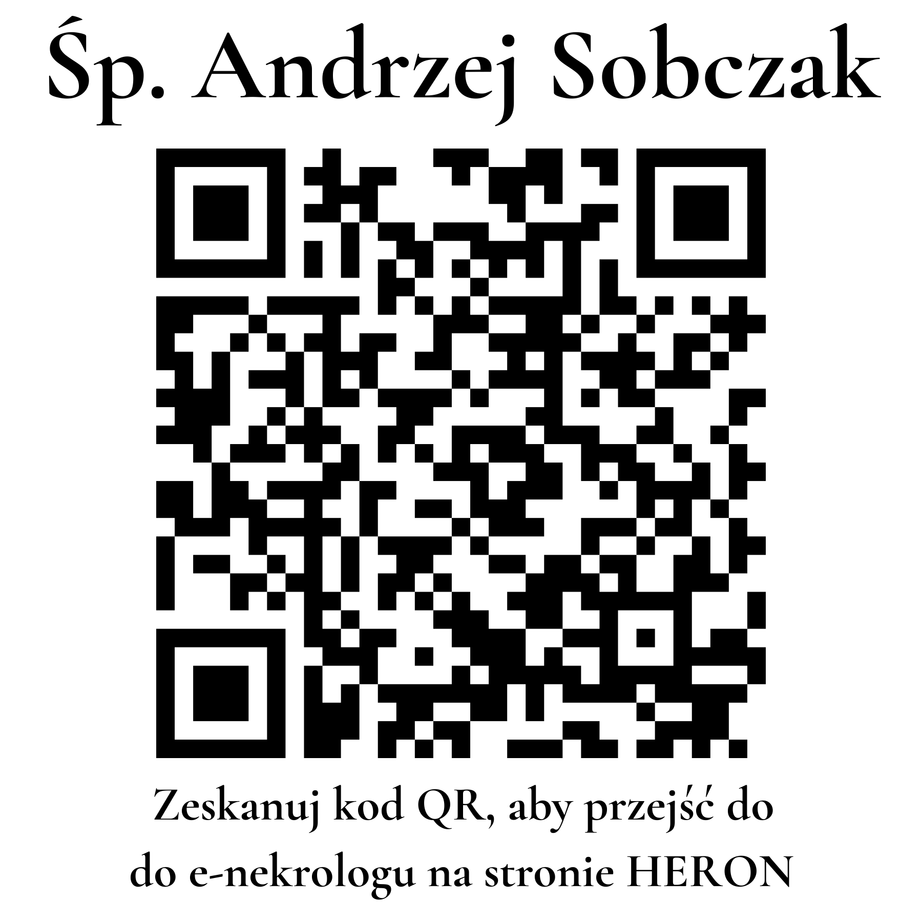 Kod QR do nekrologu Andrzej Sobczak Kod QR do nekrologu Andrzej Sobczak