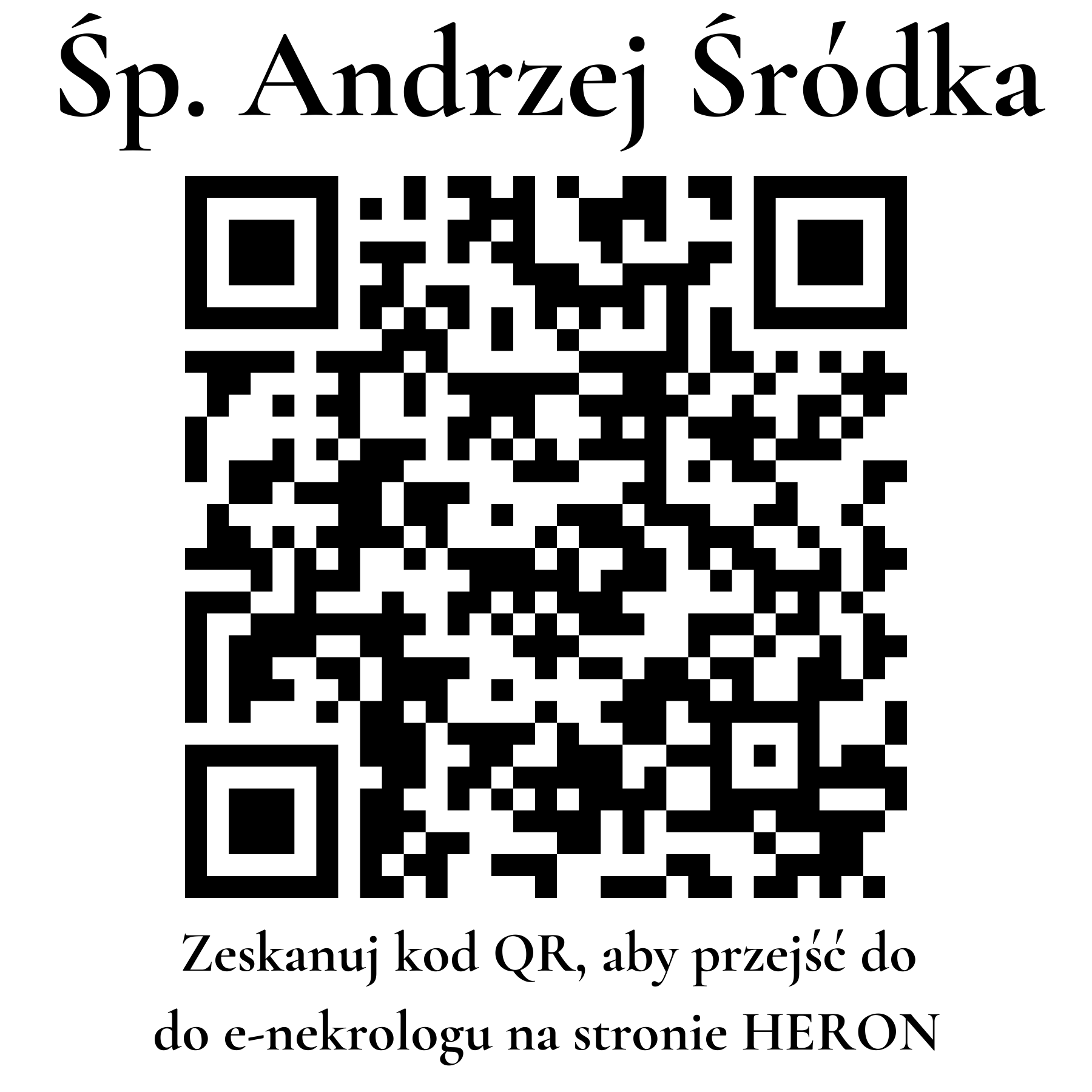 Kod QR do nekrologu Andrzej Śródka Kod QR do nekrologu Andrzej Śródka