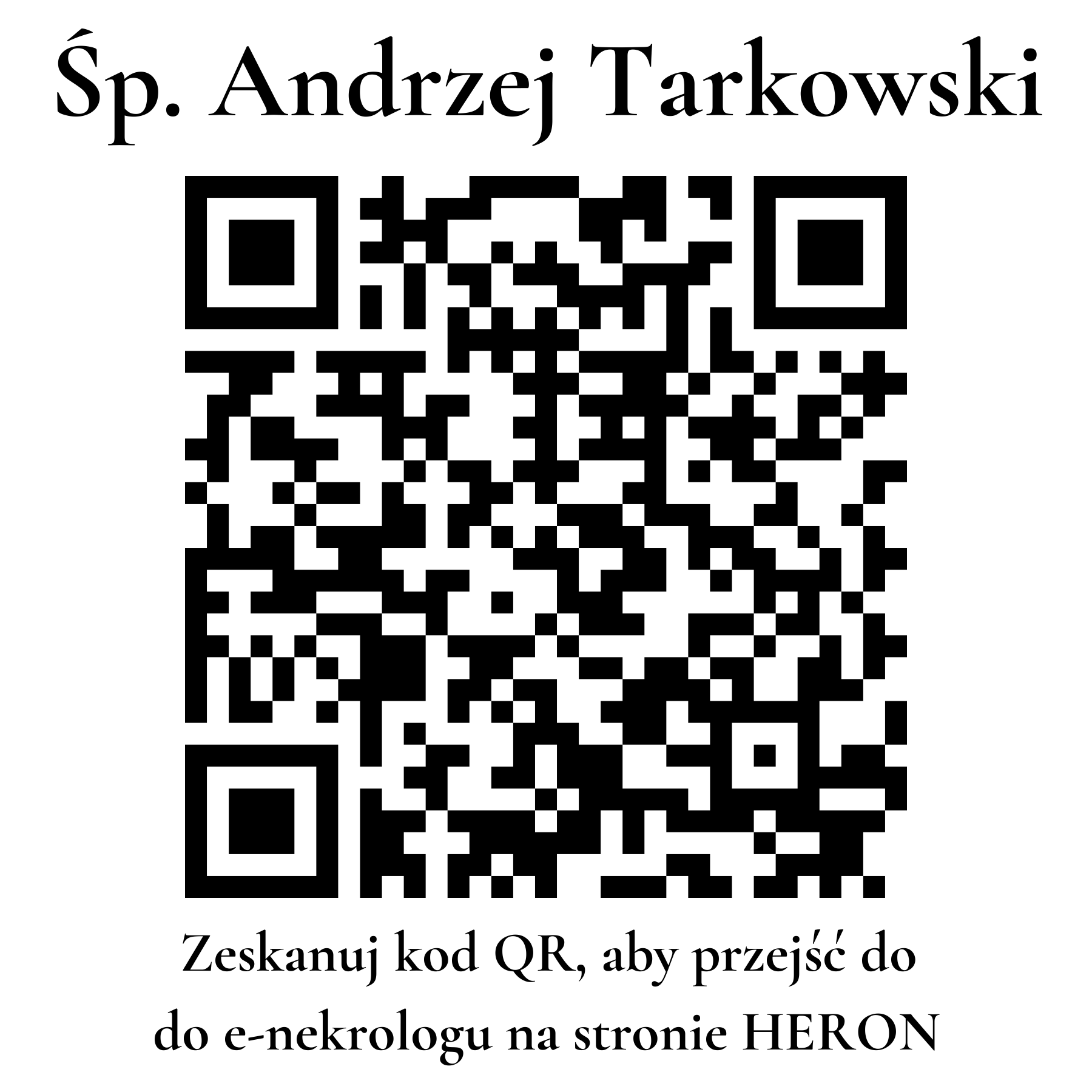 Kod QR do nekrologu Andrzej Tarkowski