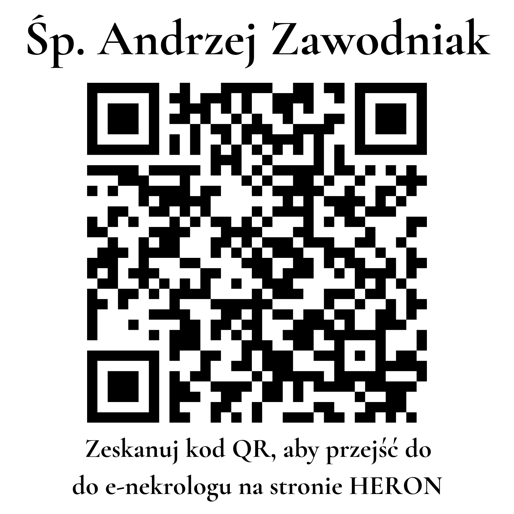 Kod QR do nekrologu Andrzej Zawodniak Kod QR do nekrologu Andrzej Zawodniak