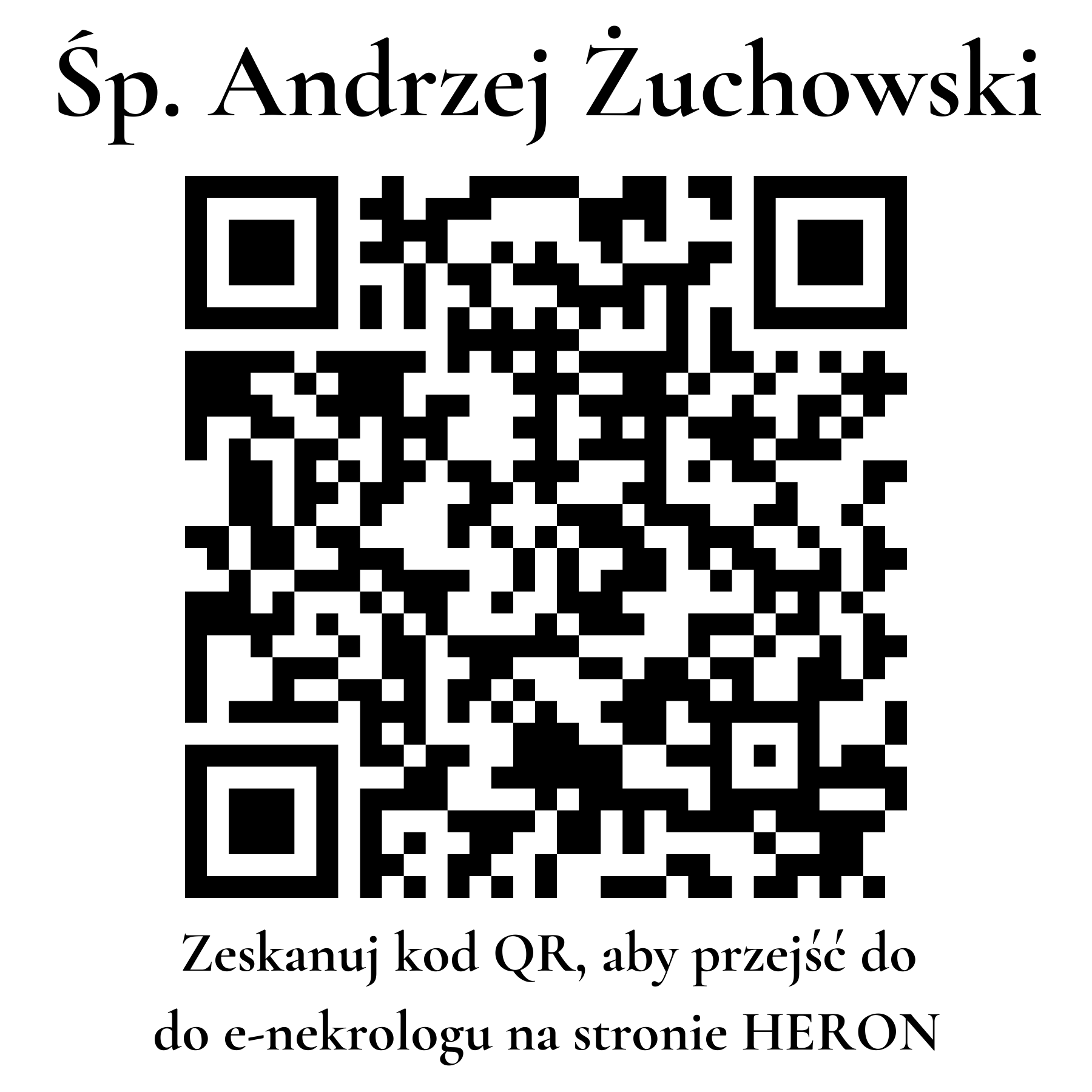 Kod QR do nekrologu Andrzej Żuchowski Kod QR do nekrologu Andrzej Żuchowski