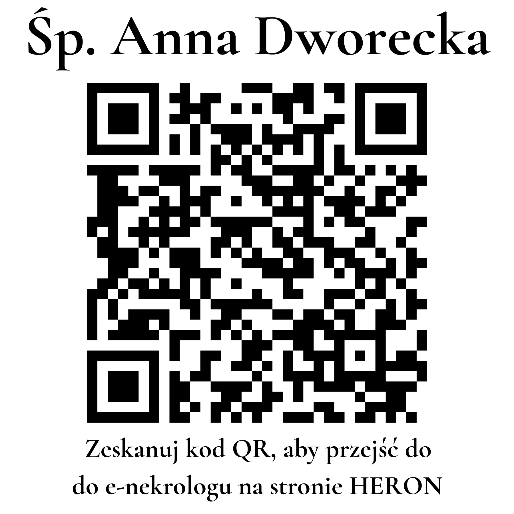 Kod QR do nekrologu Anna Dworecka